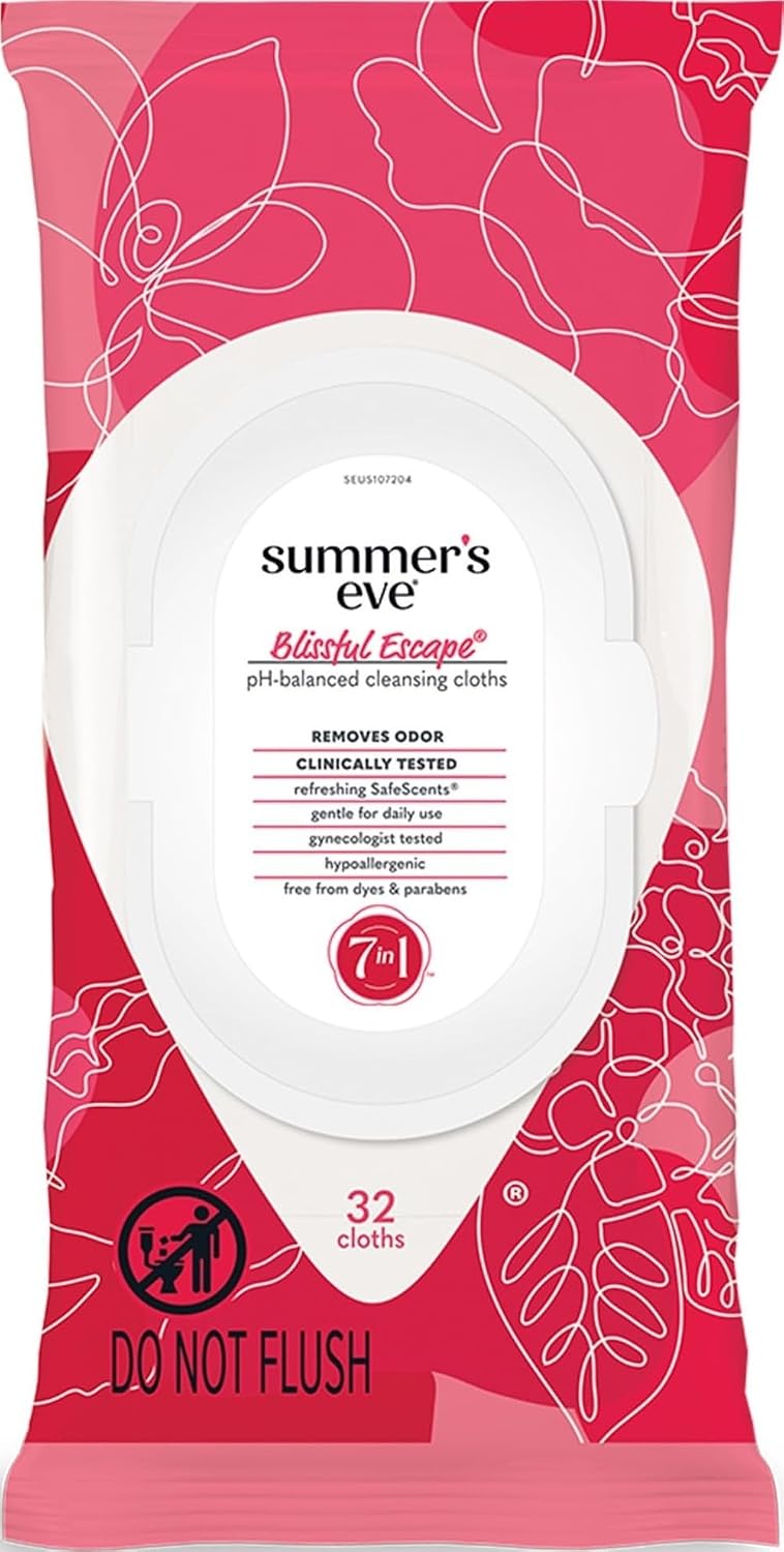 Summer's Eve Refreshing Feminine Wipes, Blissful Escape, 32 Count