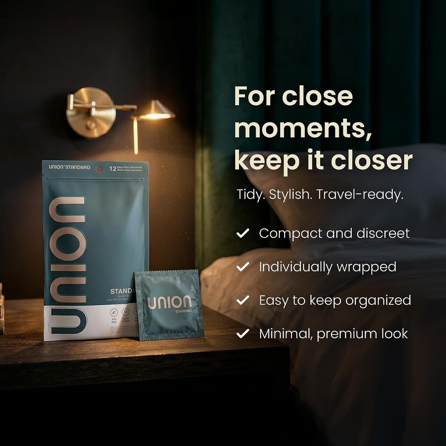 UNION STANDARD Condoms - Ultra-Thin Natural Latex - Medium 54mm, 12 Count | Lightly Lubricated, Vegan-Friendly, Body-Friendly, Medium Size for Natural Feel and Comfort, Flared Head, Flexible Design - Image 7
