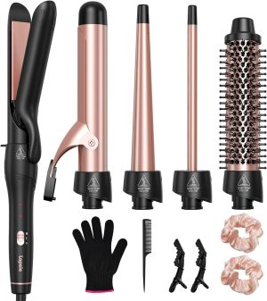 Lopeie 5 in 1 Curling Iron with The...