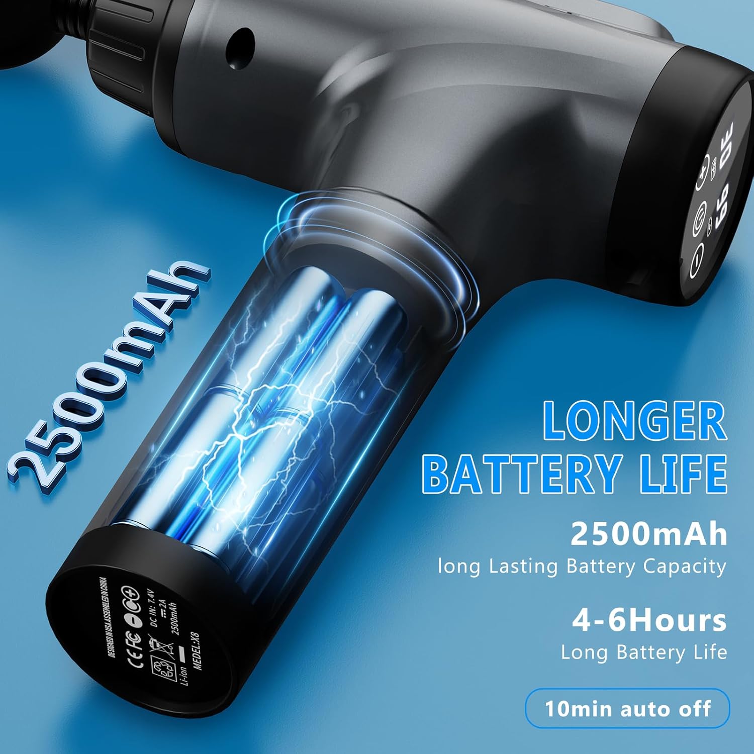 APHERMA Massage Gun, Muscle Massage Gun for Athletes Handheld Electric Deep Tissue Back Massager, Percussion Massage Device for Pain Relief with 30 Speed Levels 9 Heads - Image 3