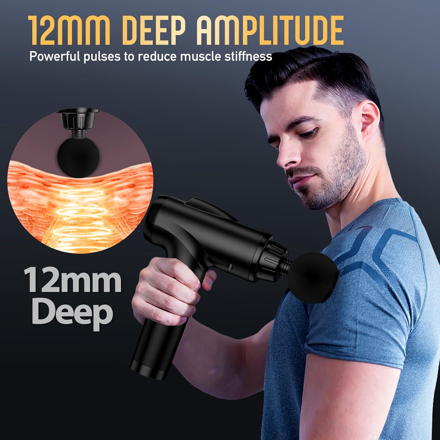 OLsky Massage Gun Deep Tissue 30 Speeds 9 Attachments Handheld (Black) | Electric Muscle Massager, High-intensity Percussion, Massage Device for Pain Relief, Quiet and Powerful, Ideal for Recovery - Image 4