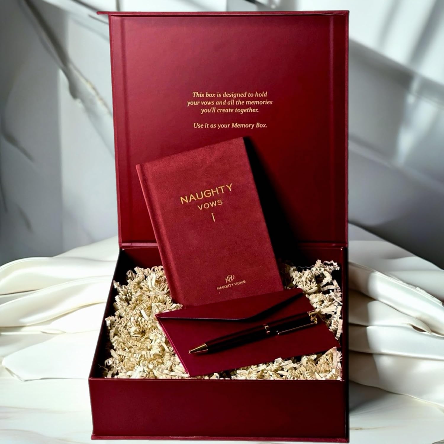 Luxury Gift Set for Couples – Guided Relationship Journal with Velvet Keepsake Box, Premium Gold Pen, Date Night, Anniversary & Valentine’s Gift