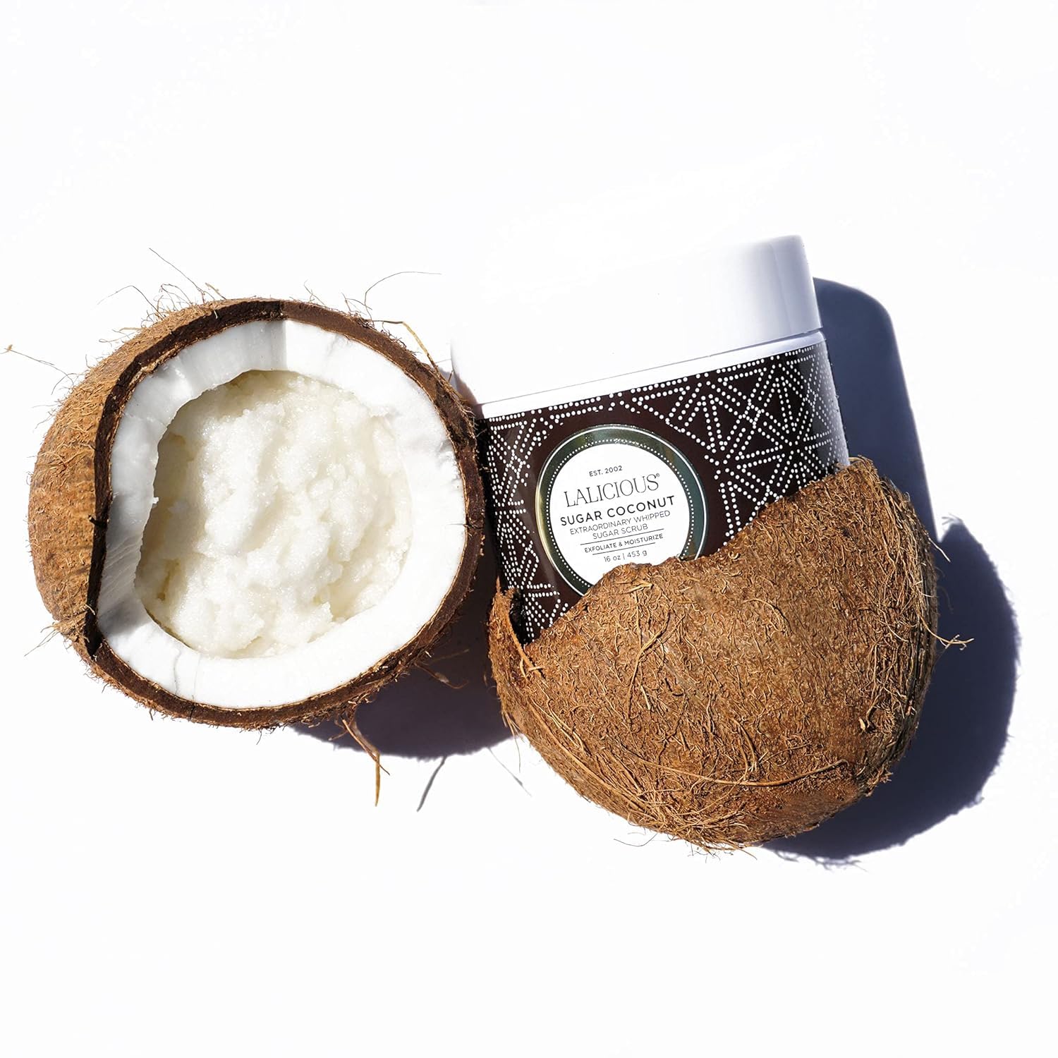 LALICIOUS Sugar Coconut Exfoliating & Moisturizing Body Scrub | Sugar & Coconut Oil | Pre-Shave Scrub for Ingrown Hairs & Razor Bumps | Gently Buffs & Smooths Sensitive Skin | No Parabens | Large 16oz - Image 4