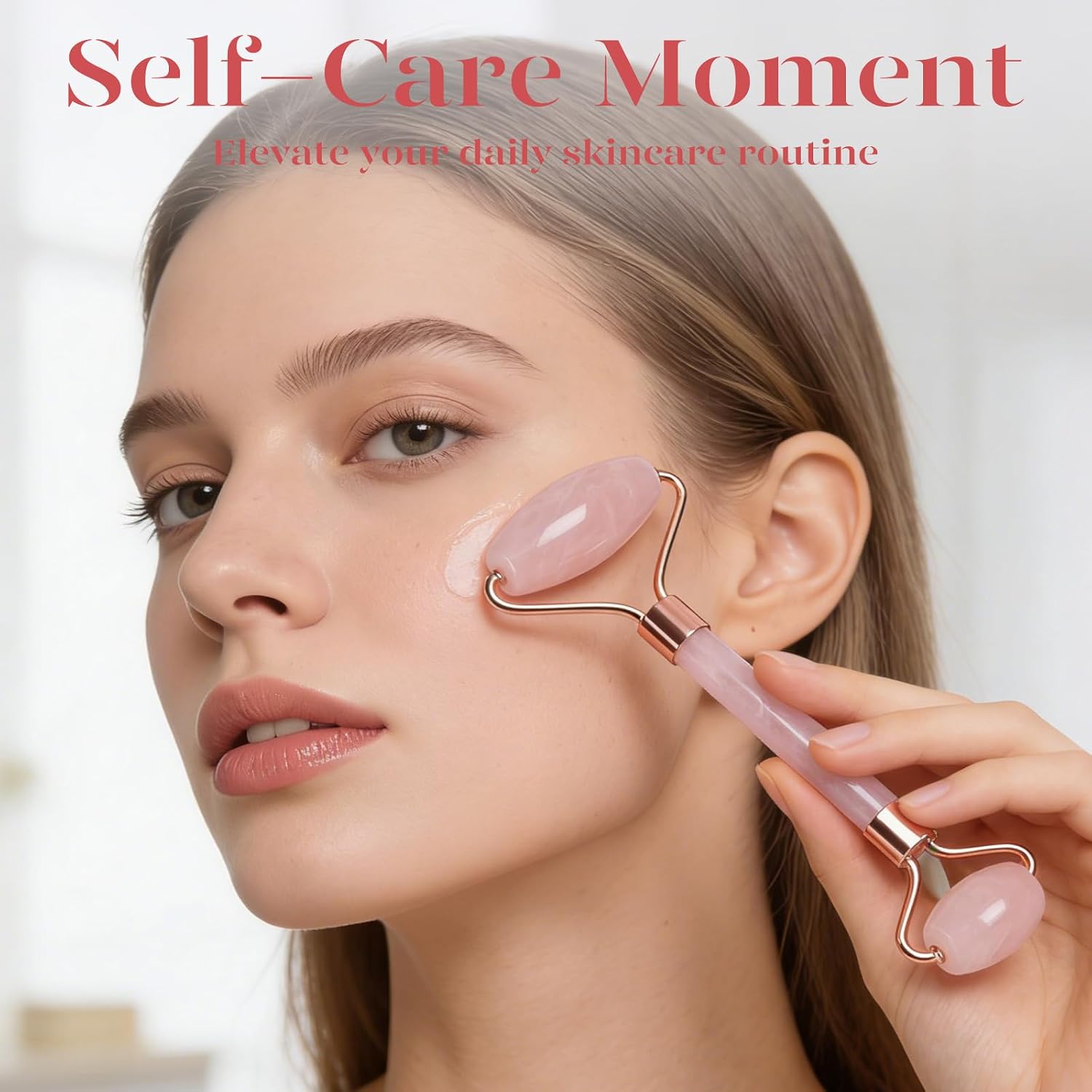 BAIMEI IcyMe Rose Quartz Roller & Gua Sha Facial Tool Set for Depuffing | Cooling Face Roller for Lymphatic Massage,Sculpting Tool for Face, Eyes & Neck, Skin Care Gifts for Women,Spa & Travel Use - Image 7