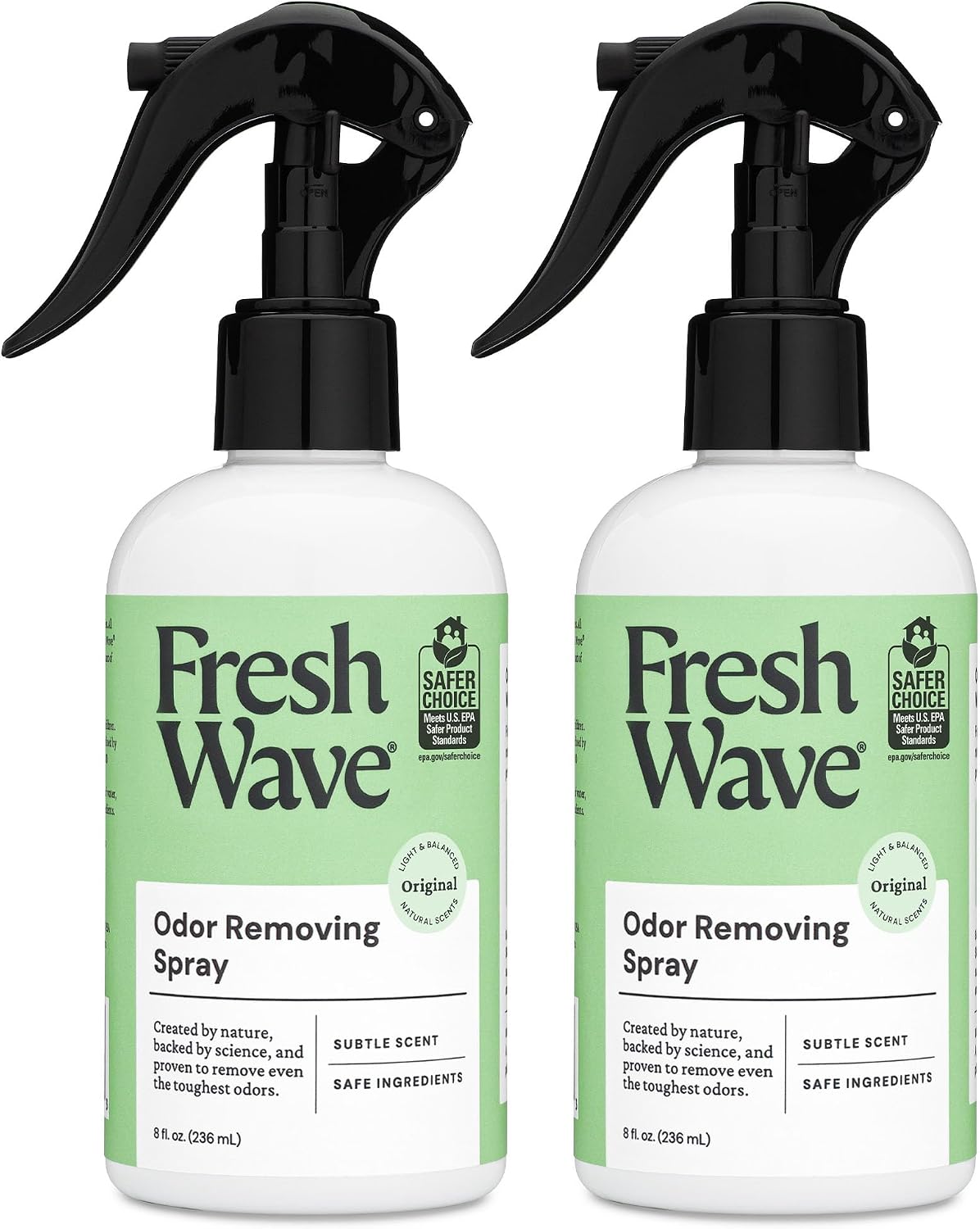 Fresh Wave Original Room and Fabric Air Freshener Spray, 2-Pk, 8 oz | Plant-based formula, Pet-safe and people-safe, Fabric and room deodorizer , For upholstery, carpets, shoes, and pet bedding
