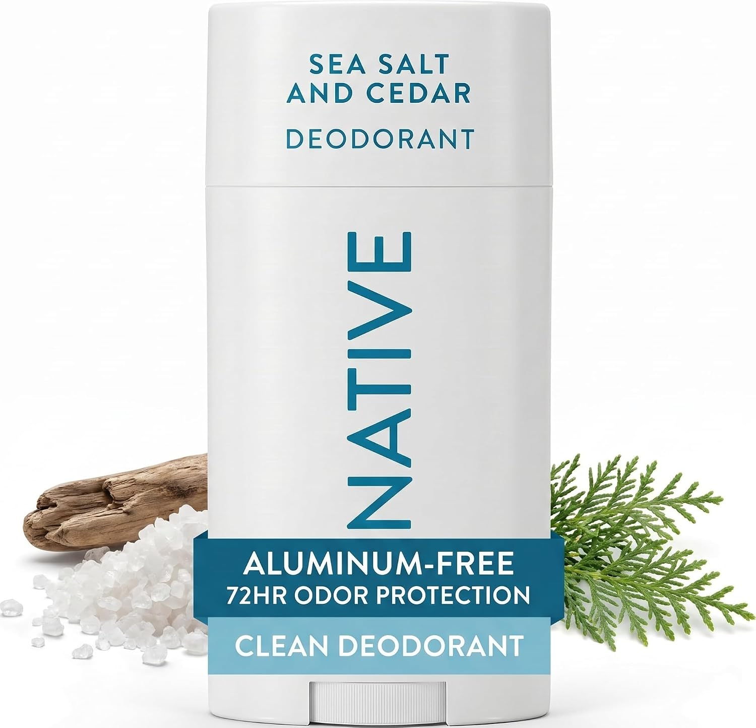 Native Deodorant Contains Naturally Derived Ingredients, 72 Hour Odor Control, Deodorant for Women and Men, Aluminum Free, Sea Salt & Cedar 2.65oz