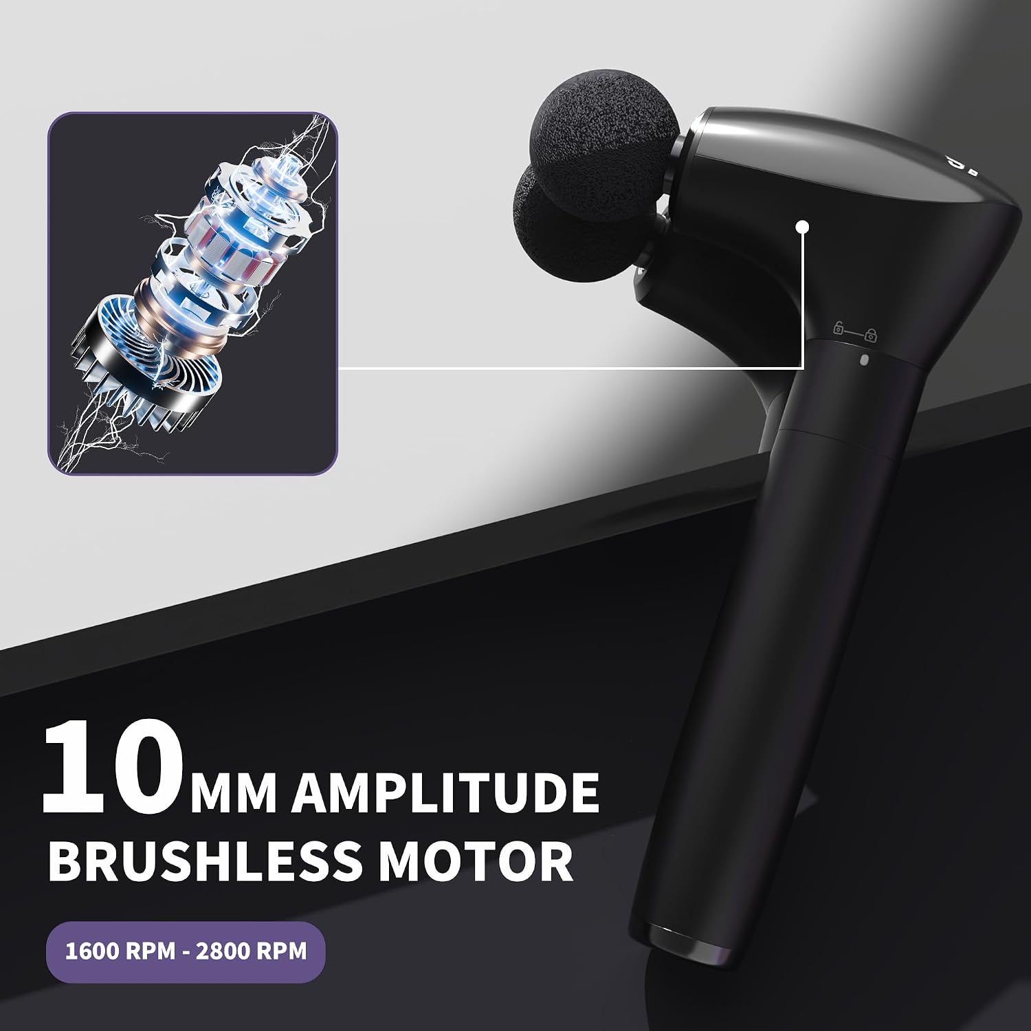 2-in-1 Detachable Muscle Massage Gun Deep Tissue with Extension Handle | Reaches your entire back solo, back and neck massager for pain relief, handheld massager for shoulder leg, fsa - hsa eligible - Image 7