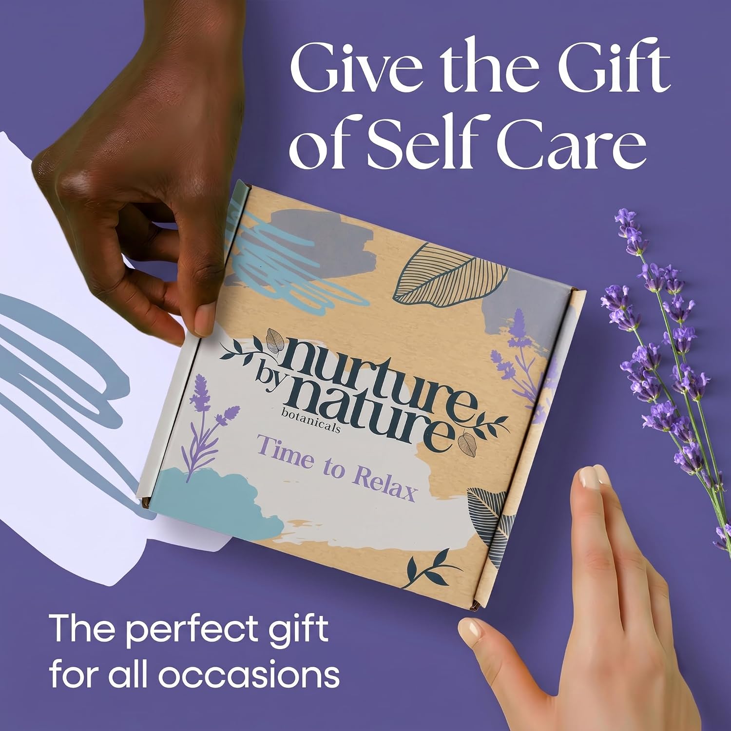Nurture by Nature Self Care Gifts for Women - Spa Gift Baskets for Women & Relaxation Gifts | At Home Spa Kit | 6 Piece Bath Set with Pillow Spray, Candle, Bath Bomb & Bath Salts - Image 2