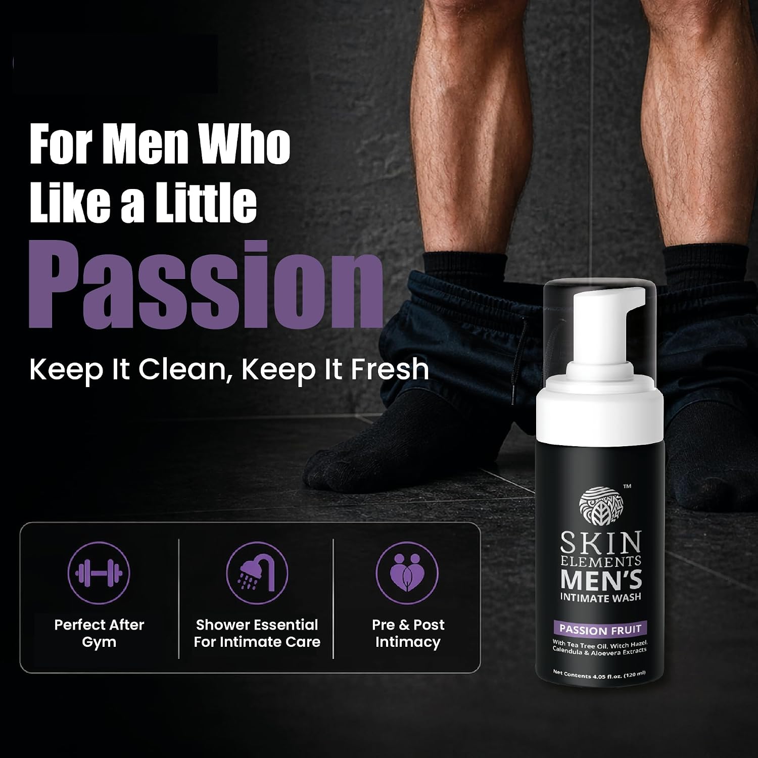 Skin Elements Foaming Men’s Intimate Wash | Passion Fruit | 4.05 fl oz - Image 4