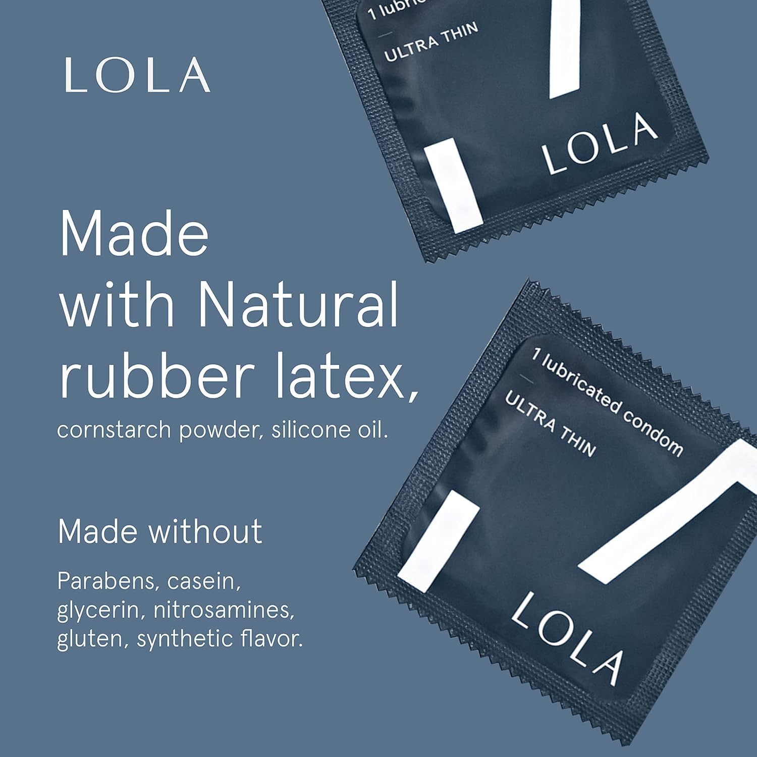 LOLA Large Ultra Thin Latex Condoms | Silicone Based Lube, For Sensitive Skin, Natural Rubber Latex, Vegan, 24 Count - Image 3