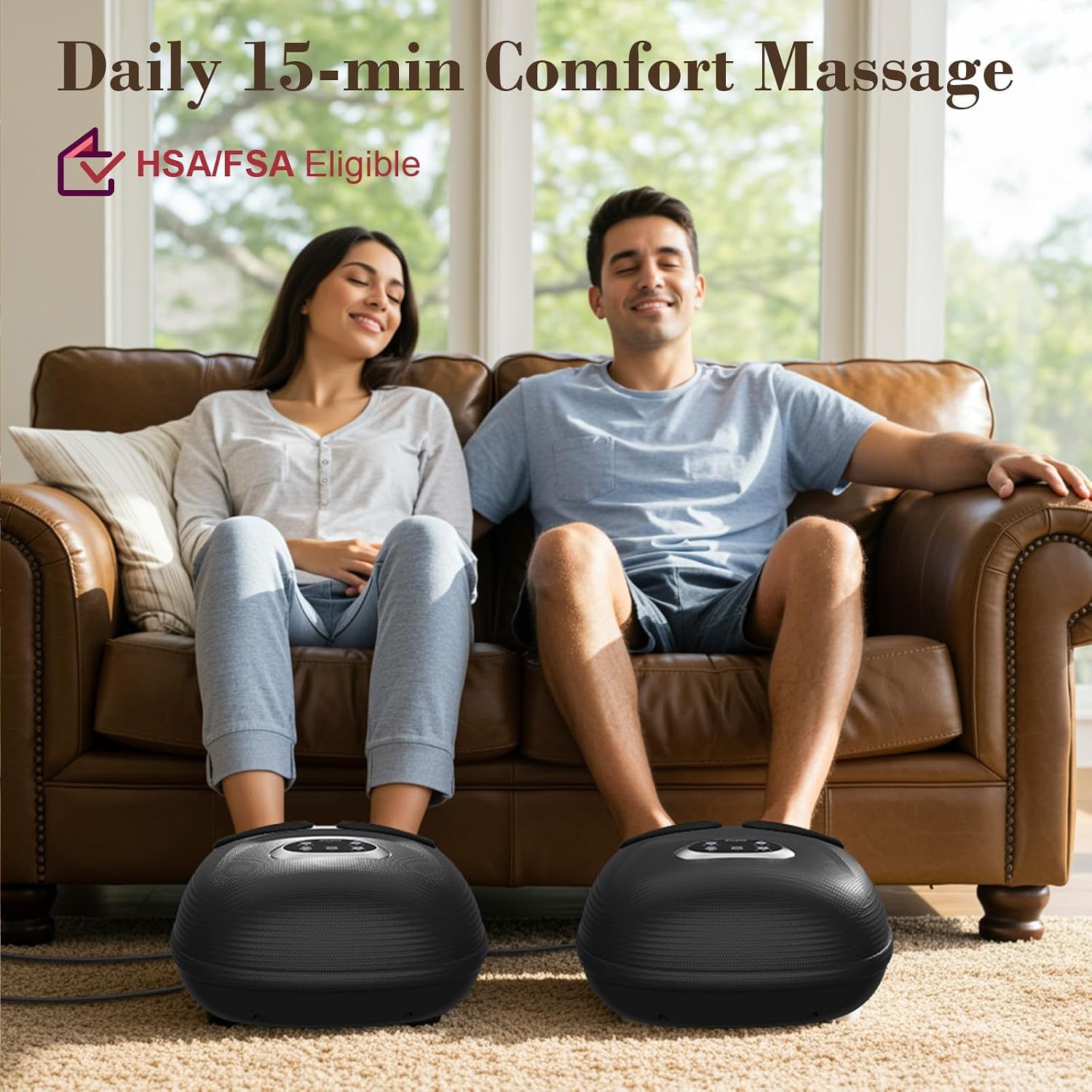 Foot Massager Upgraded FSA Eligible HSA, Birthday Gifts for Women | 5 Levels Compression & Vibration Massage for Plantar Fasciitis Relief, Heat & 3 Kneading, NTC Temperature Control - Image 8