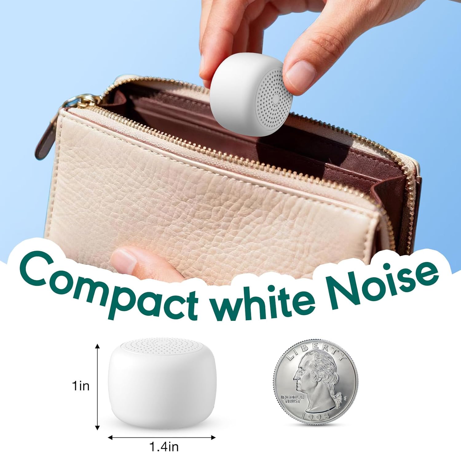 Portable Sound Machine for Baby Adults,Travel Sound Machine,Mini White Noise Machine,16 Non-looping Sounds &Timer, Memory Function,Sleep Sound Machines Perfect for Privacy Hotel Gift (Tiny) - Image 4