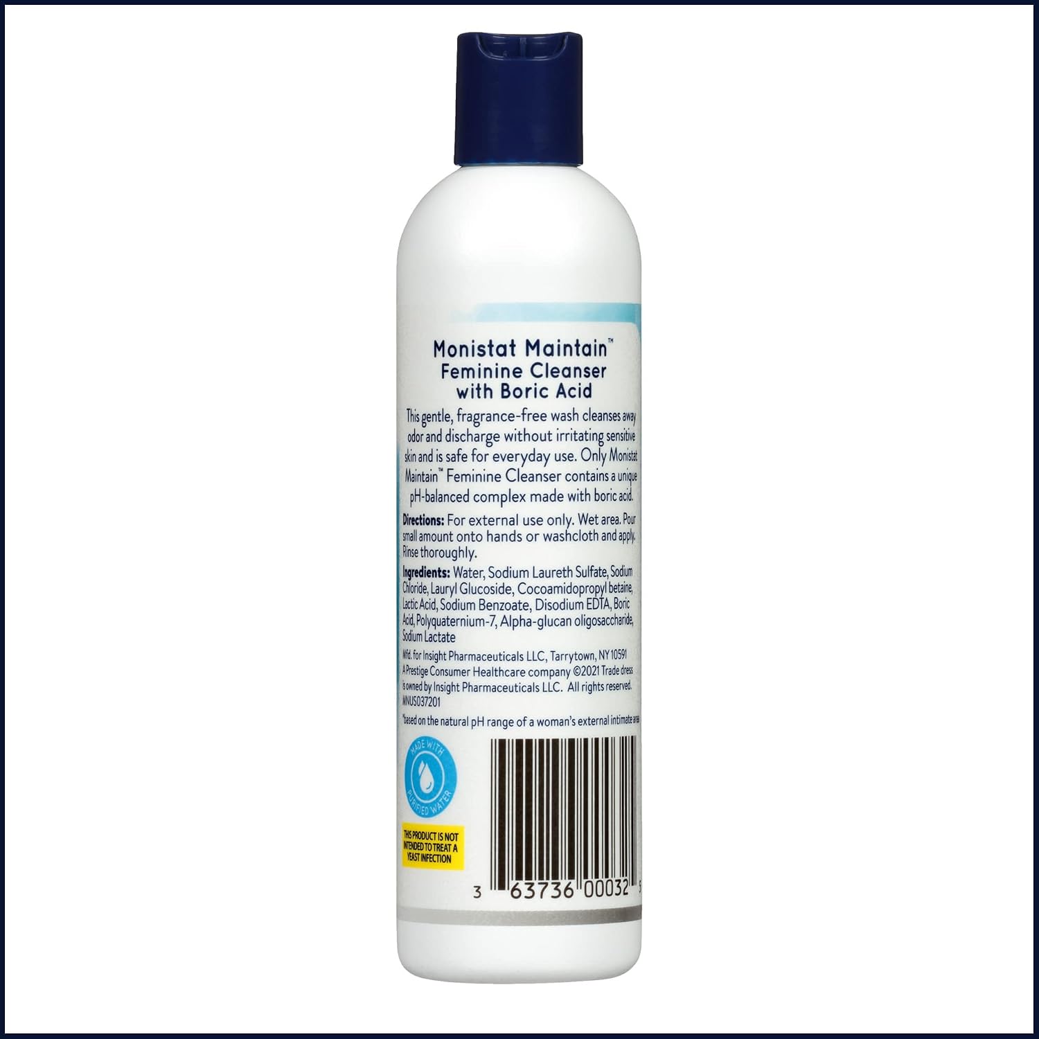Maintain by Monistat Boric Acid Feminine Wash, Fragrance-Free, 10 Fl Oz | Intimate Wash for Women, Gentle pH-Balanced Formula, Cleanses Away Odor & Discharge, Non-Irritating - Image 10