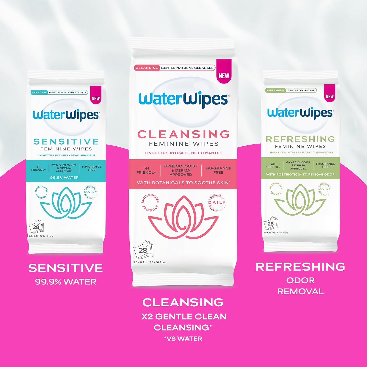 WaterWipes Cleansing Feminine Wipes, pH Friendly for Daily Intimate Care, Soothing Botanicals, Gynecologist Approved, Fragrance Free, 112 Count (4 Packs) - Image 10