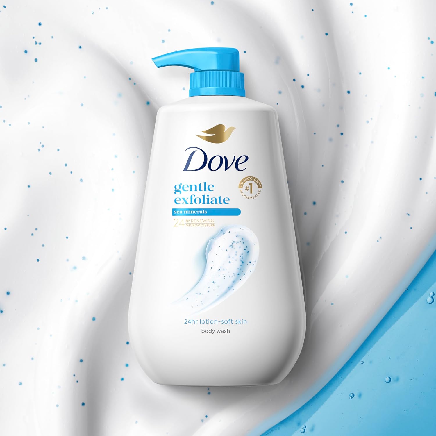 Dove Body Wash Body Wash Gentle Exfoliate Sea Minerals 30.6 oz Sulfate Free | Dove Gentle Exfoliating Body Wash buffs away dull skin w. exfoliating beads & MicroMoisture technology for smooth, soft skin. - Image 5