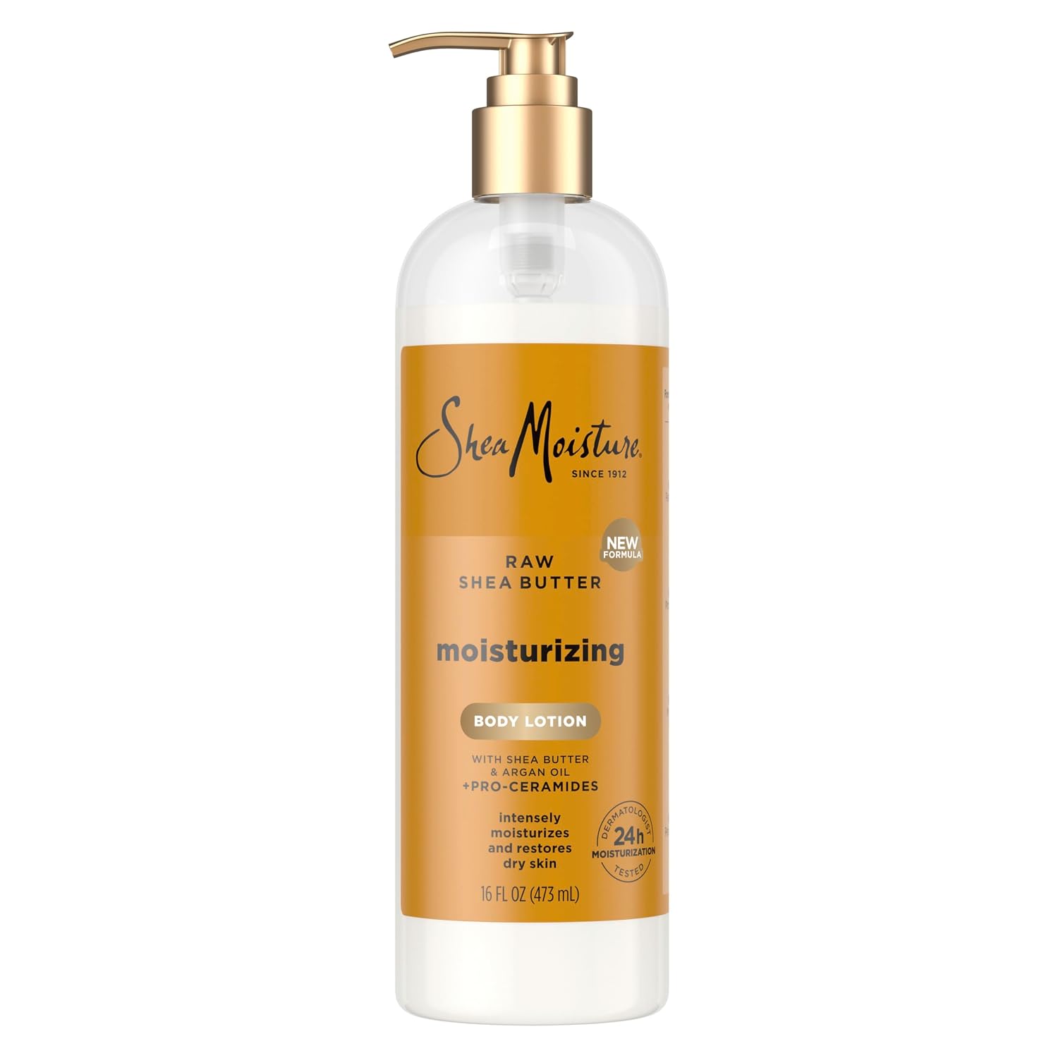 SheaMoisture Raw Shea Butter Body Lotion 24-Hour Moisture 16oz | For dry skin - restores moisture for 24 hours with Raw Shea Butter, Argan Oil and Pro-Ceramides.