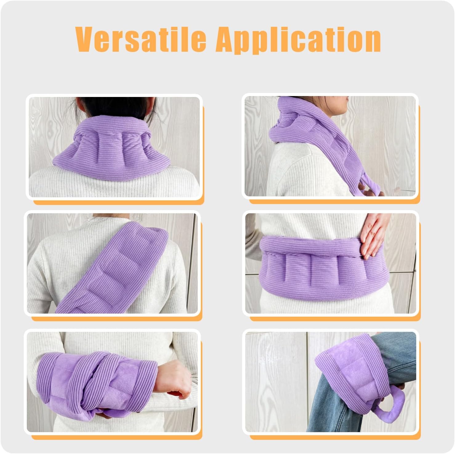 Long Heating Pad for Neck and Shoulders Back 33 x 5.9inches Microwavable Large Moist Heat Pack Warm Hot Compress Neck Wrap Weighted Bag Massage Reusable Herbal Nature Calming Portable - Image 7