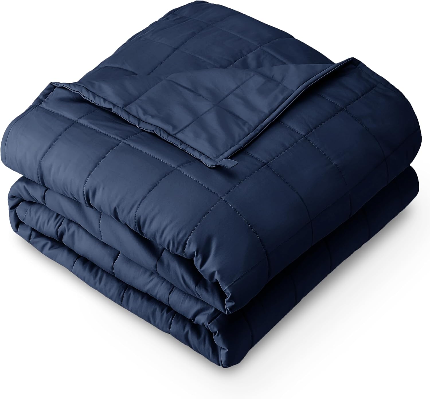 Bare Home Weighted Blanket All-Natural 100% Cotton with Nontoxic Glass Beads 60"x80" 17lbs, Dark Blue | Queen Size for Adults, All-Natural 100% Cotton, Premium Heavy Blanket Nontoxic Glass Beads