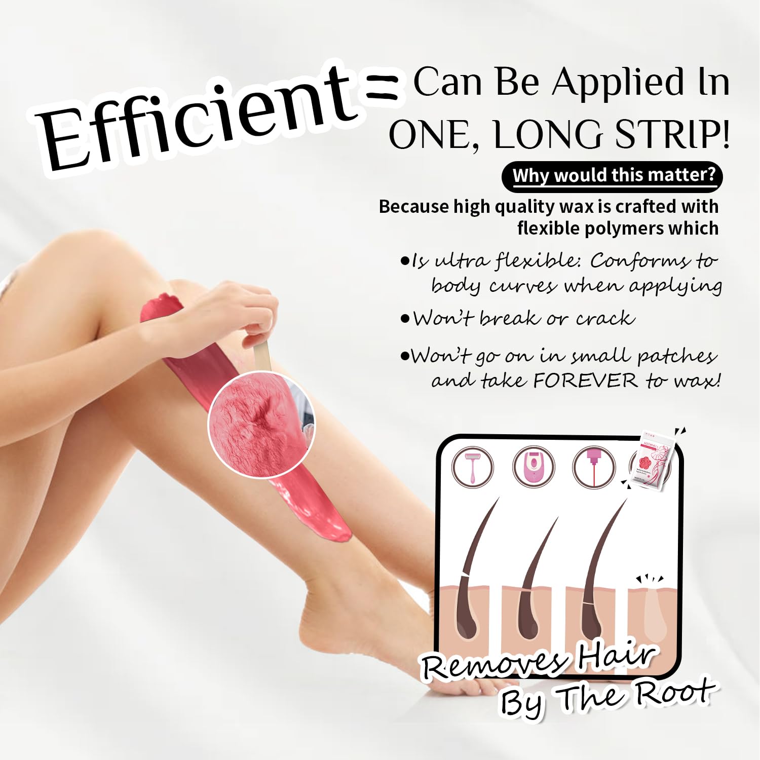 KOTAMU Waxing Kit for Women & Men, Pink Digital Wax Pot Warmer Hair Removal | Home Hard Wax Kit, Wax Machine, Face, Eyebrow, Bikini, Brazilian, Body, Sensitive Skin, 25 Accessories, Beginner-Friendly - Image 6