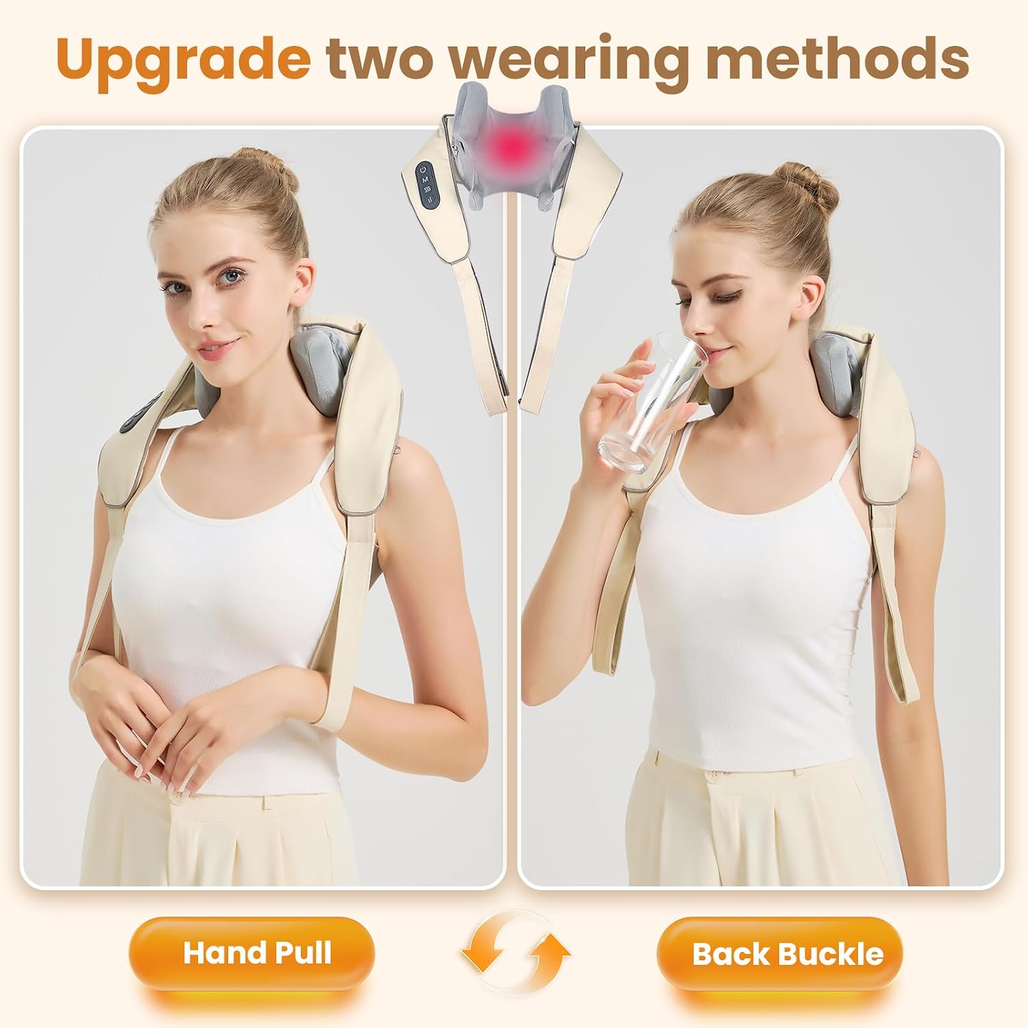 Wireless 4D Shiatsu Neck Massager with Heating Function, Deep Kneading Neck & Shoulder Massager Pillow for Pain Relief, for Back, Legs, Waist - Perfect Relaxation Gifts for Men Women - Image 2