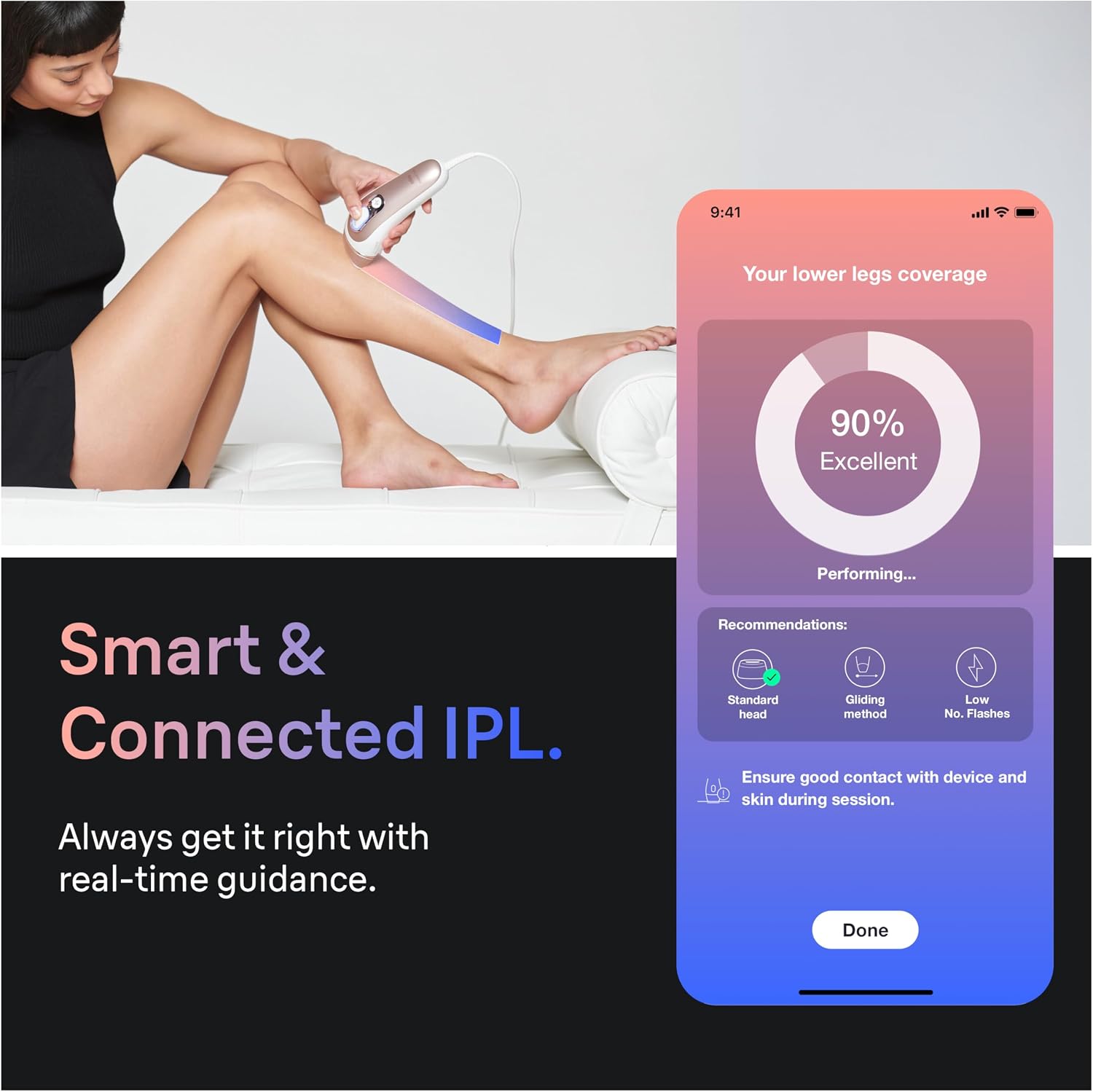 Braun Skin i-Expert Smart IPL PL7219 at Home Laser Hair Removal for Women and Men with App, Premium Pouch, Venus Razor, 2 Smart Heads, Facial Trimmer - Image 3