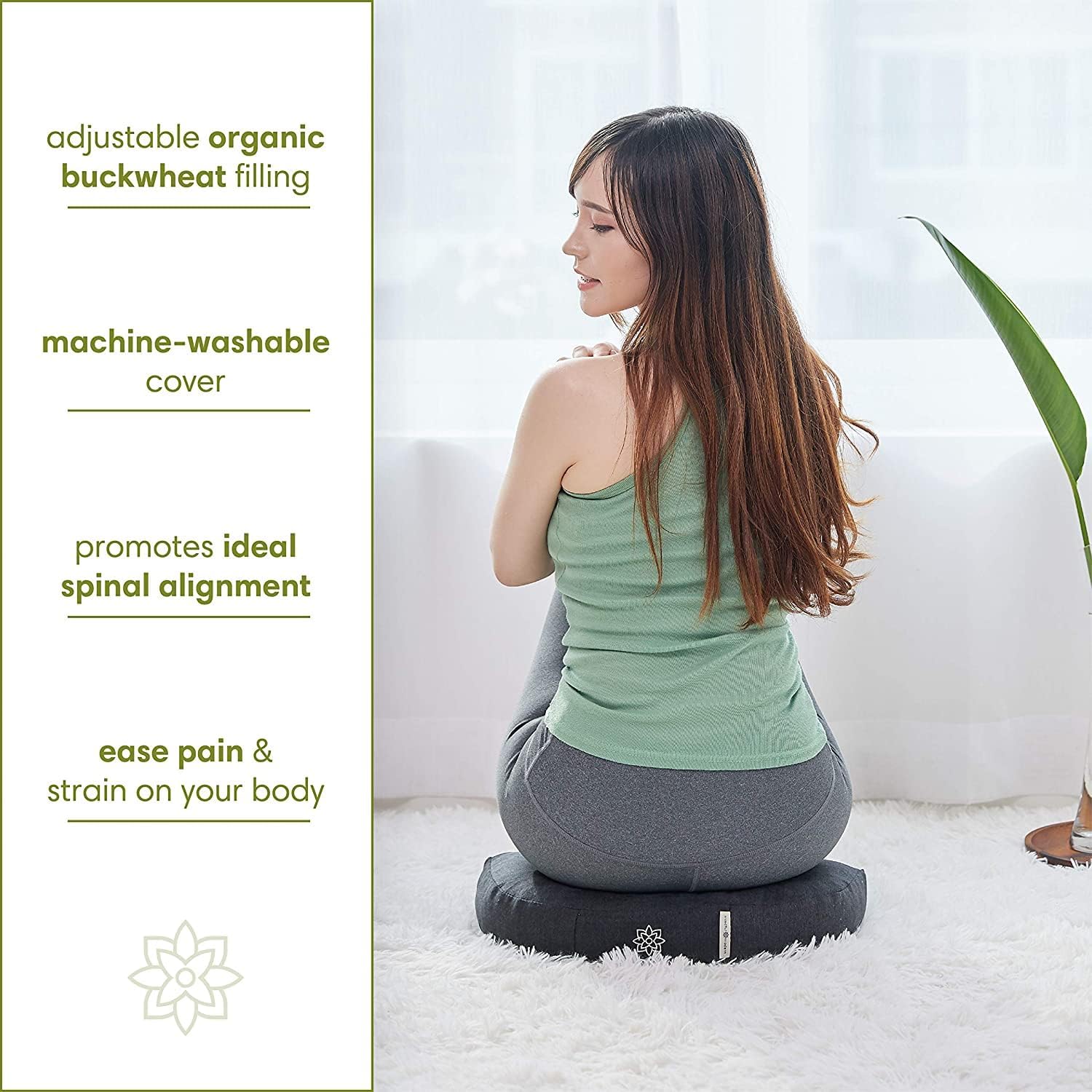 Mindful Modern Travel Meditation Cushion | Outdoor Floor Cushions for Adults | Stylish Outdoor Decor | Portable Mindfulness Pillow | Accessories for Women | Washable Cover - Image 4