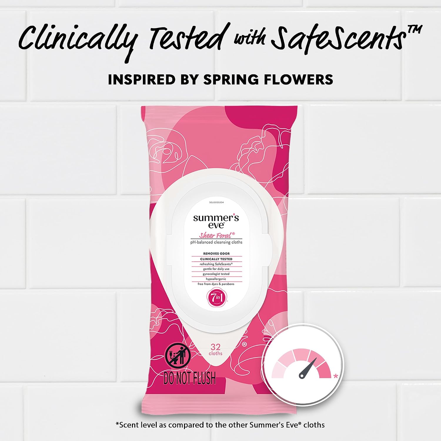 Summer's Eve Refreshing Feminine Wipes, Sheer Floral, 32 Count, 4 Pk | Resealable, Vaginal Wipes, Feminine Care to Help Remove Vaginal Odor, Gynecologist Tested, Gentle Wipes Cleanse Intimate Area - Image 4