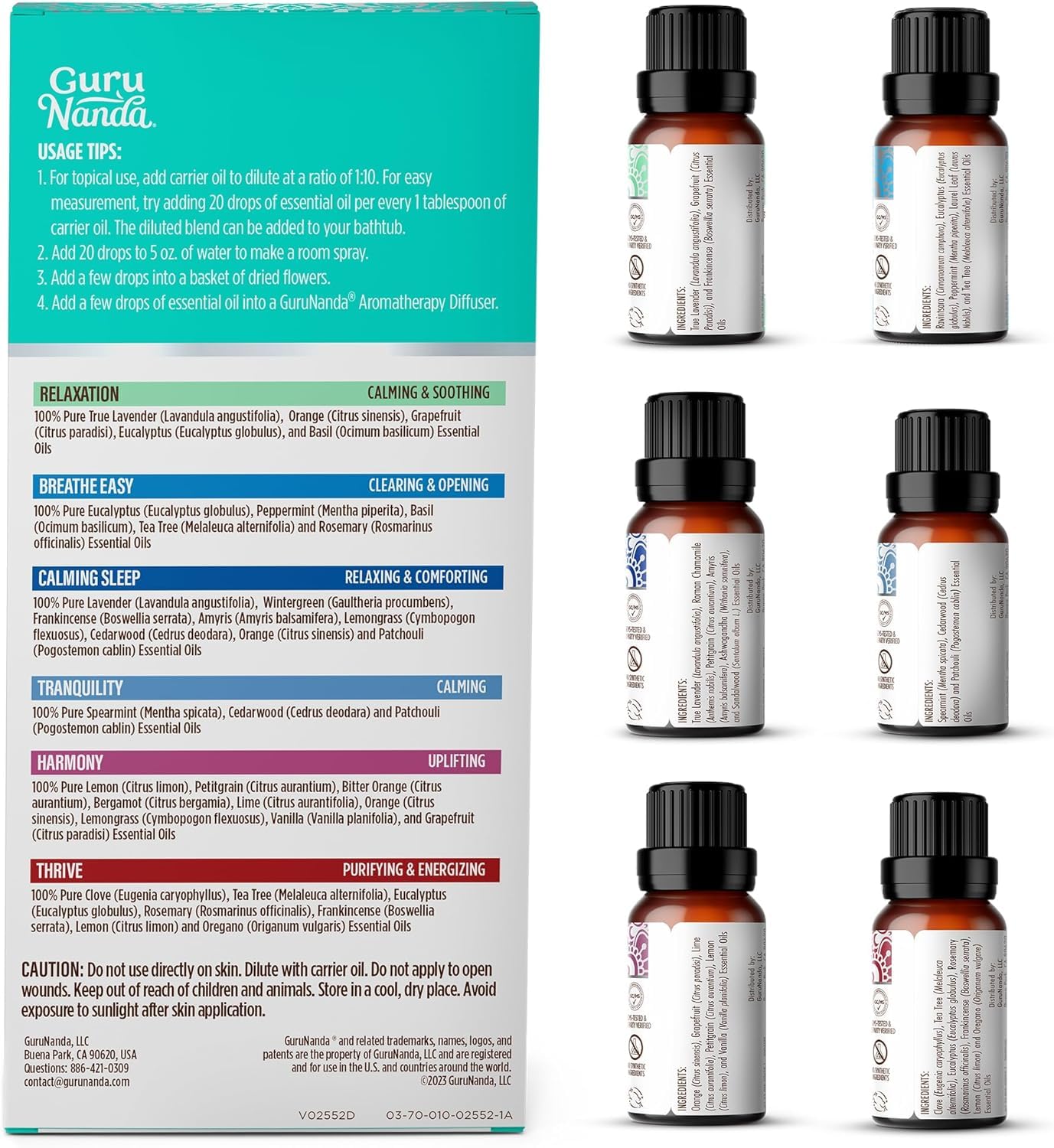 GuruNanda Essential Oil Blends – 6 Pack (10mL Each), Breathe Easy, Tranquility, Relaxation, Harmony, Calming Sleep & Thrive, Natural Aromatherapy Oils for Diffuser, Wellness & DIY - Image 11