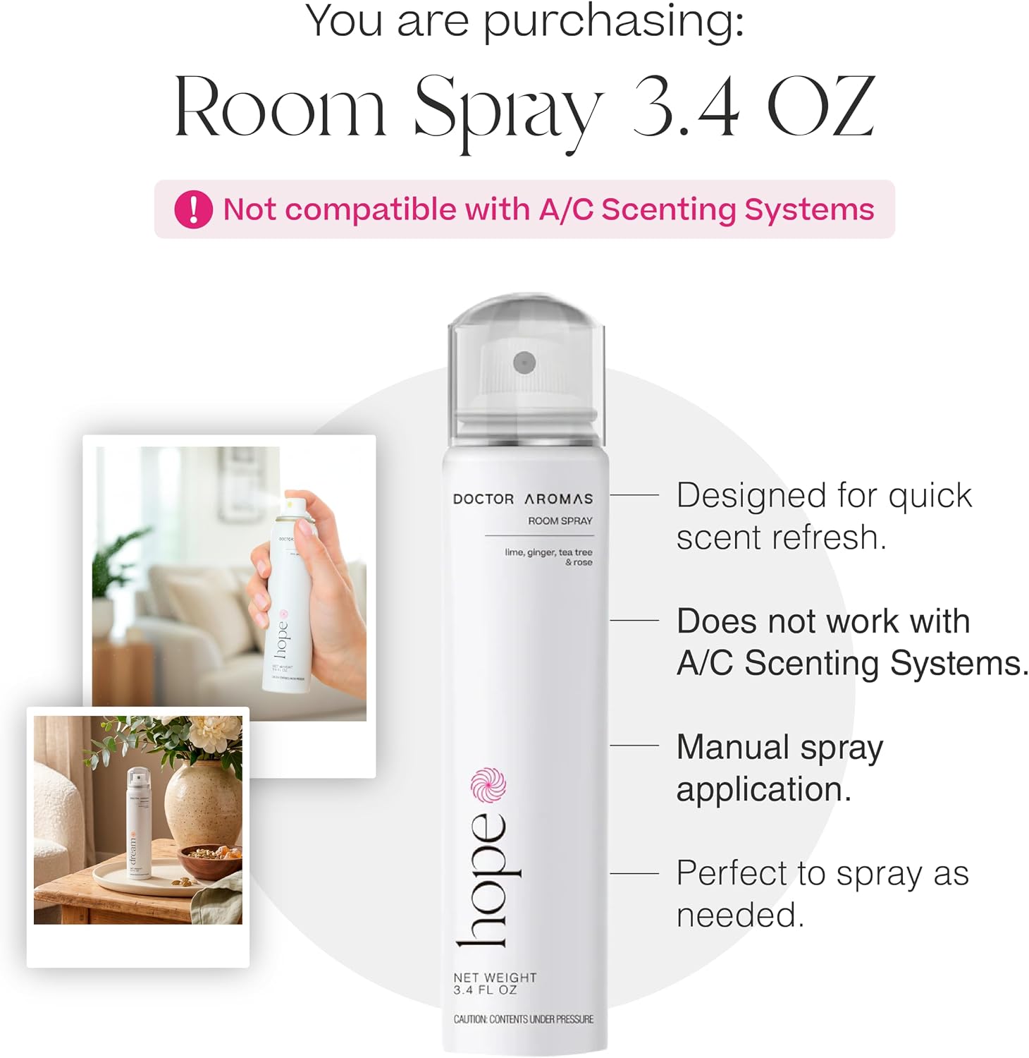 Doctor Aromas Home Perfume - Aromatherapy Room Spray - Elegant Scents to Freshen Home, Room, or Bathroom powered by Everspray Tech (Pack of 1, Hope) - Image 3