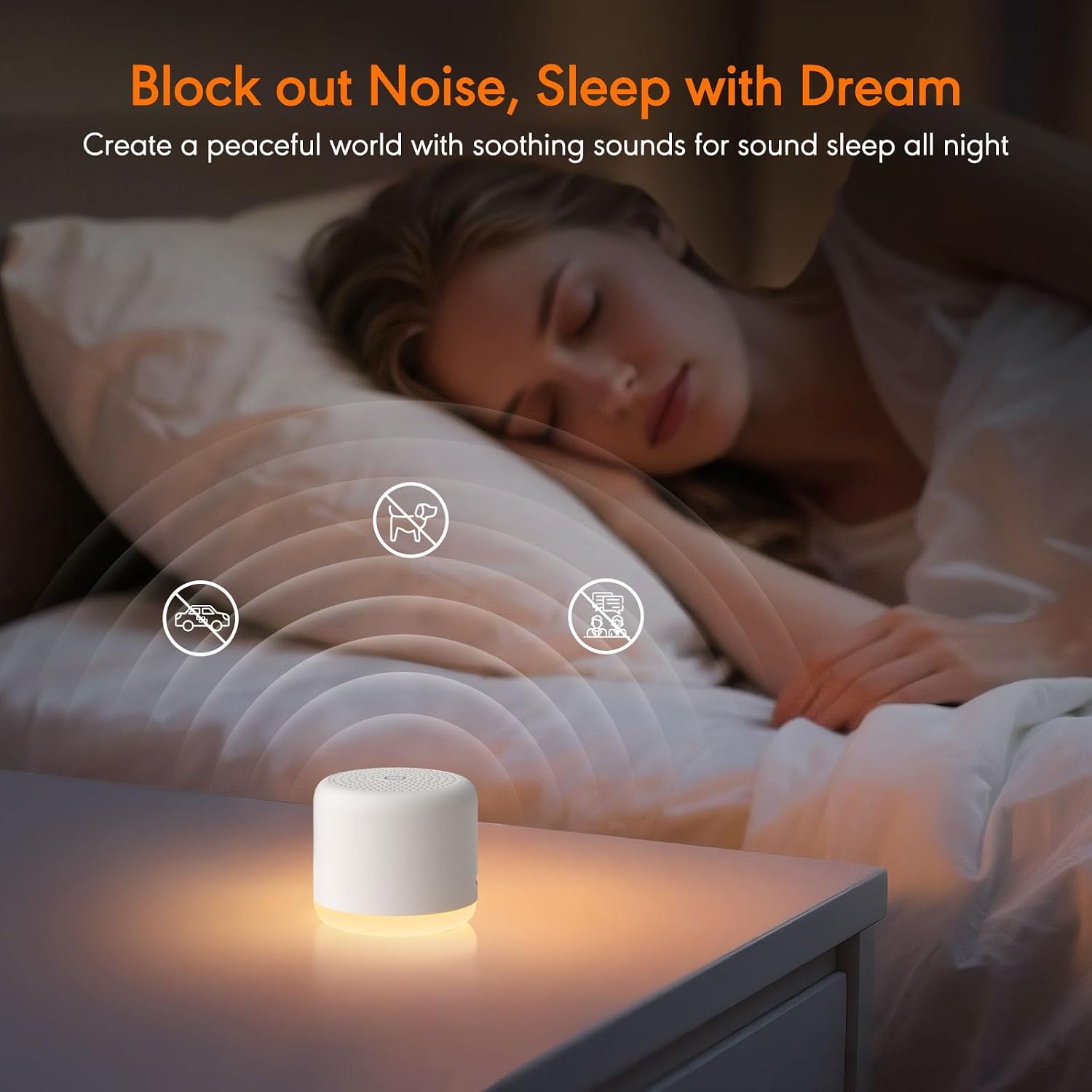 White Noise Machine with Night Light, 18 Soothing Sounds Portable Sound Machine for Baby Adults, Mini Travel Sound Machine for Sleeping with Memory Timer, Office Hotel Gift - Image 5