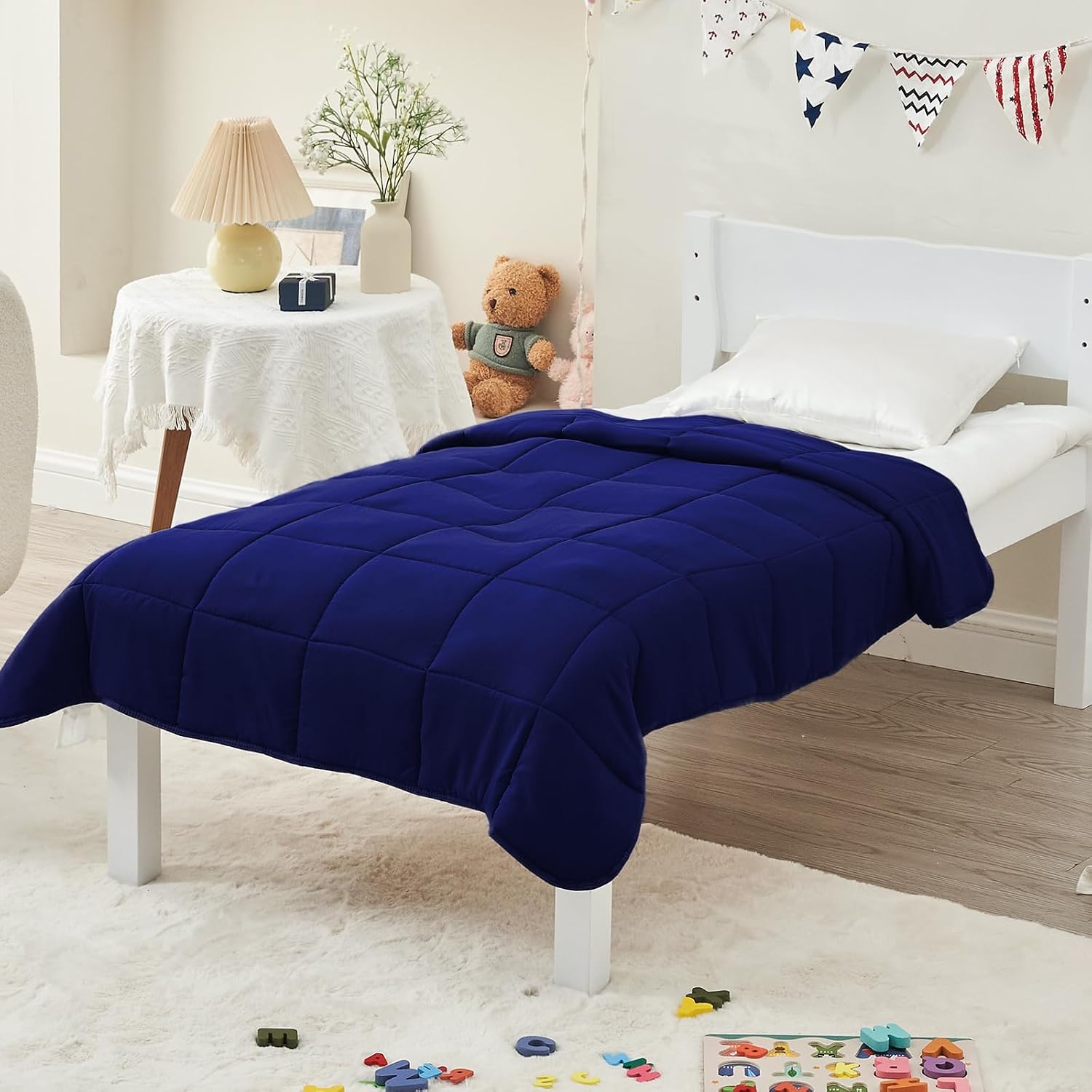 yescool Weighted Throw Blanket 7lbs, 41" x 60", Blue | Cooling Heavy Blanket , Perfect for 60-80 Lbs, Breathable Blanket With Premium Glass Bead, Machine Washable - Image 7