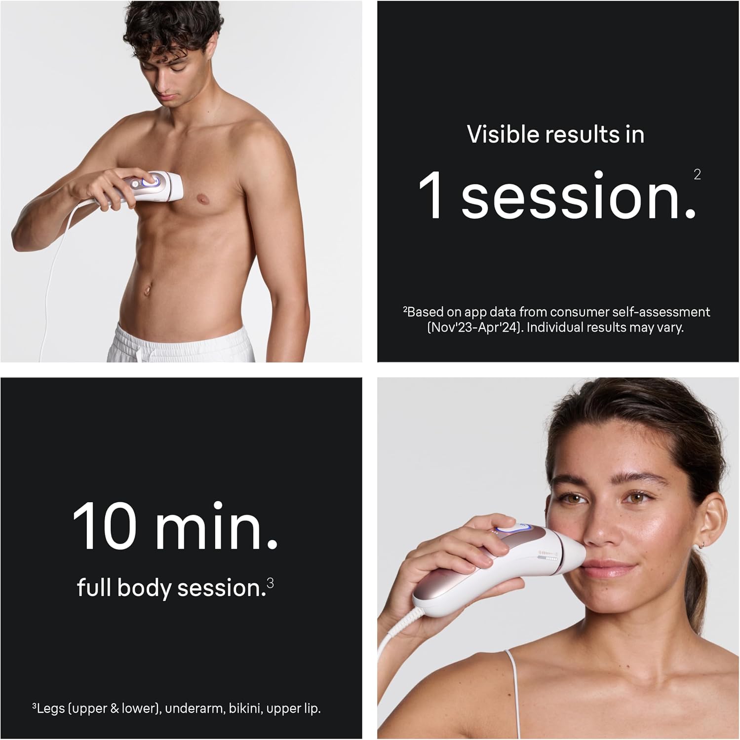 Braun Skin i-Expert Smart IPL PL7219 at Home Laser Hair Removal for Women and Men with App, Premium Pouch, Venus Razor, 2 Smart Heads, Facial Trimmer - Image 4