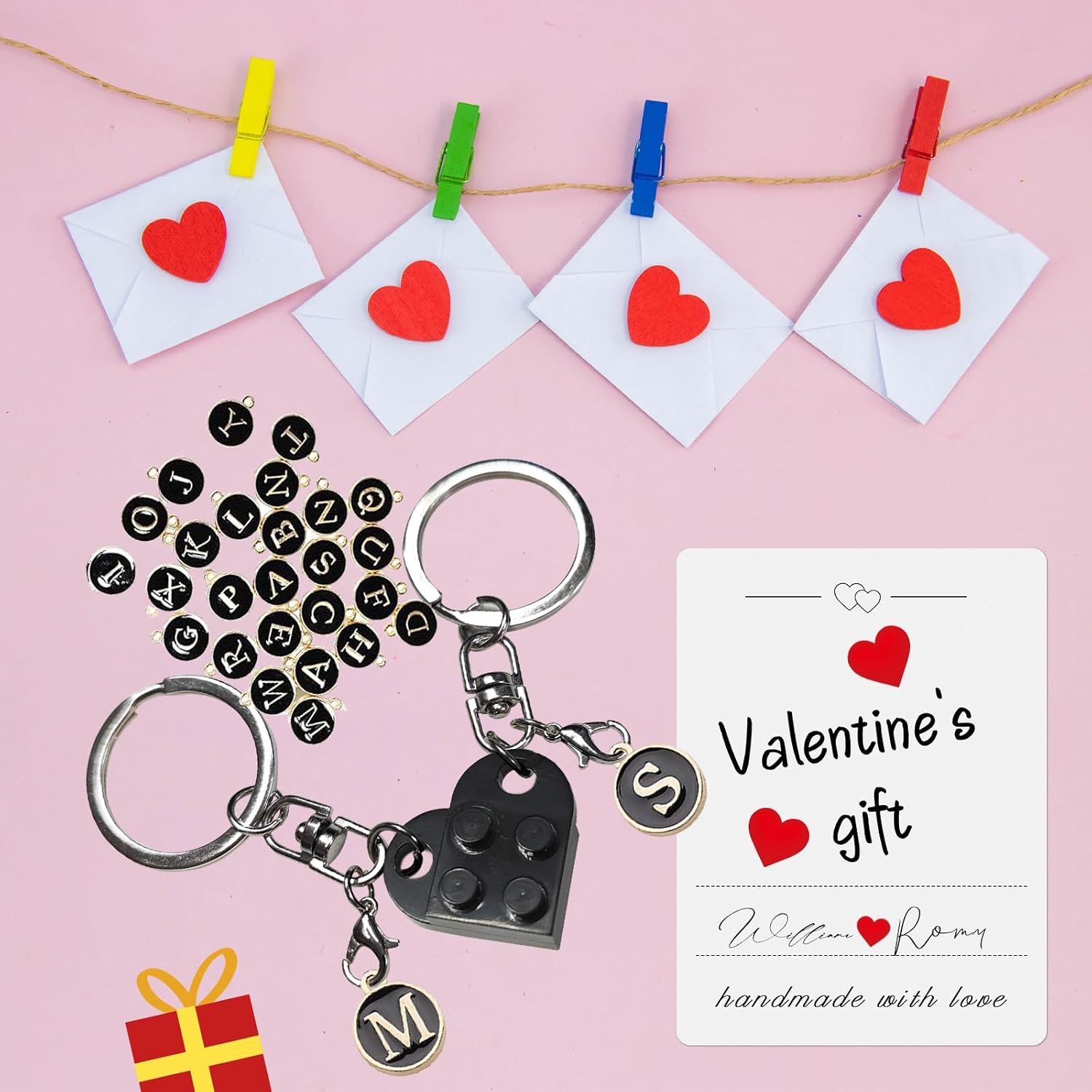 Smilelife Personalized Brick Matching Heart Keychains - Valentine's Gifts for Mom, Dad, Couple, Boyfriend, Girlfriend, Lovers - Image 2