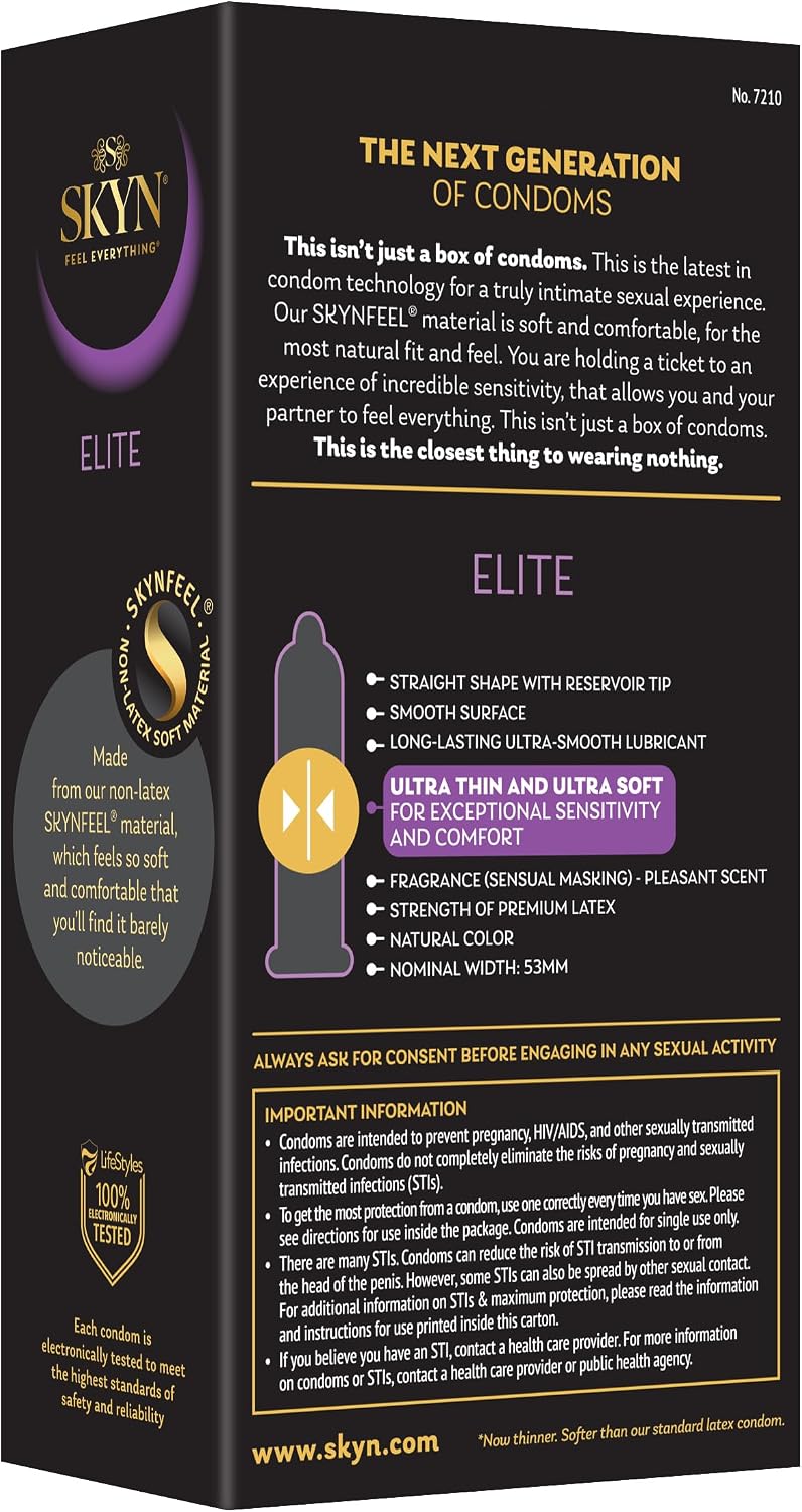 SKYN Elite, 10 Count, Ultra-Thin, Lubricated Latex-Free Condoms - Image 12