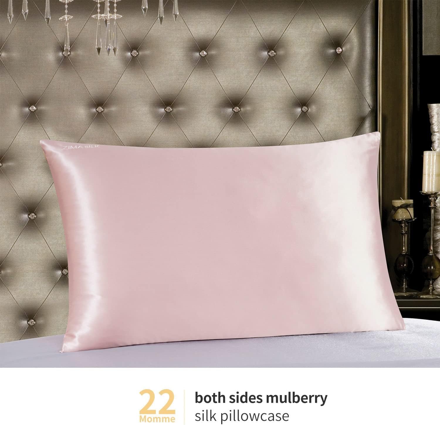 ZIMASILK 22 Momme 100% Silk Pillowcase for Hair and Skin, Pink, Queen | Pure Mulberry Silk Pillow Cases, Grade 6A Luxury, Hidden Zipper, Soft & Smooth, Gift Box, 1pc (Queen 20"x30") - Image 2