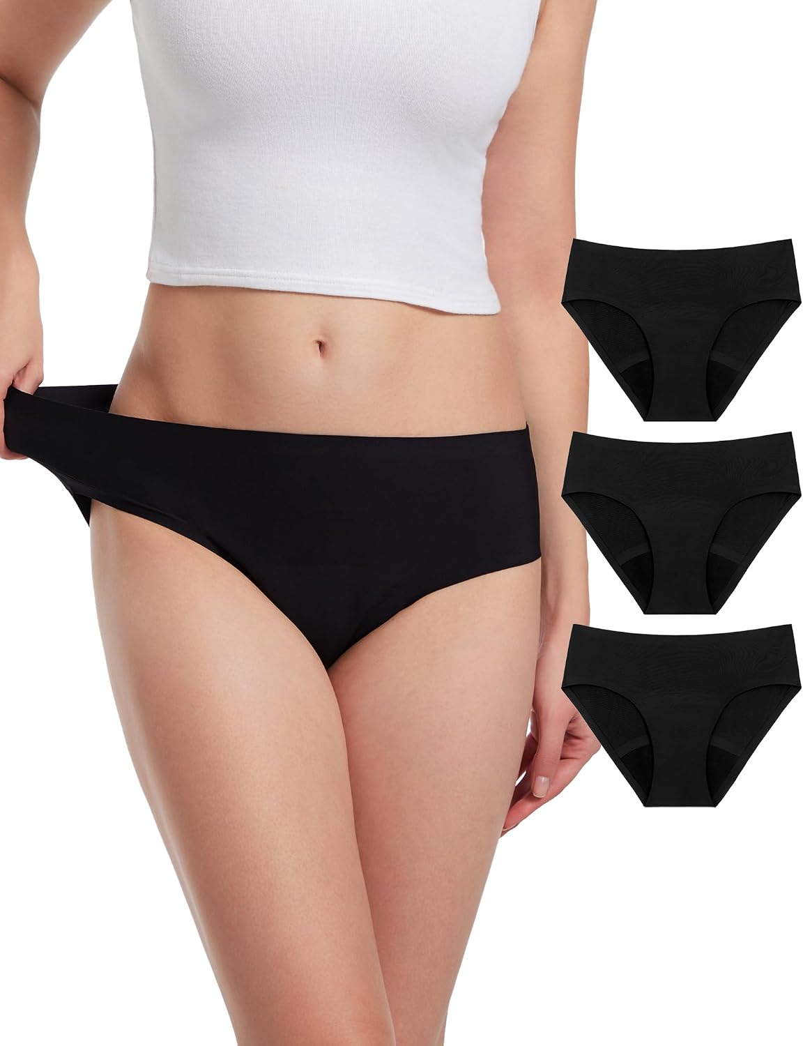 ECO PERIOD Seamless Period Panties Heavy Flow Period Underwear for Women | Leakproof Menstrual Underwear, Incontinence Briefs, Soft Postpartum Panties, No Show Period Panty, Overnight Protection