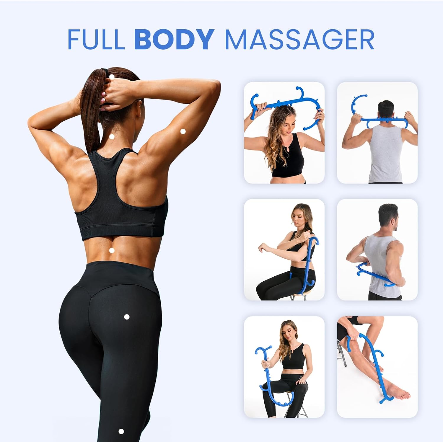 Ranarose Deep Tissue Back & Neck Massager for Body Muscle Pain Relief | Trigger Point Massage Tool for Full Body, Shoulders, Legs, Muscle Knot Remover, for Self-Massage, Pressure Point Massage Tool - Image 2