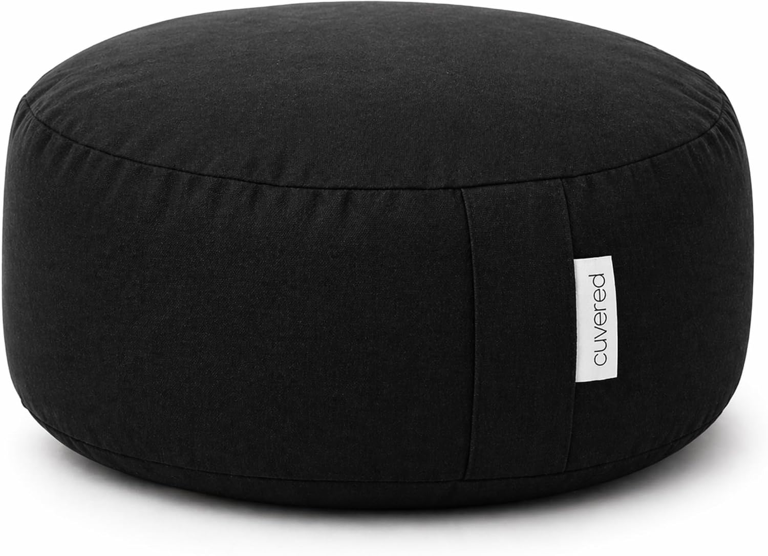 Meditation Cushion - 15" Buckwheat Pillow with Removable Cotton Cover and Carry Handle - Round Floor Cushion for Yoga, Meditation, Pilates, and Floor Sitting - Meditation Pillow by Cuvered