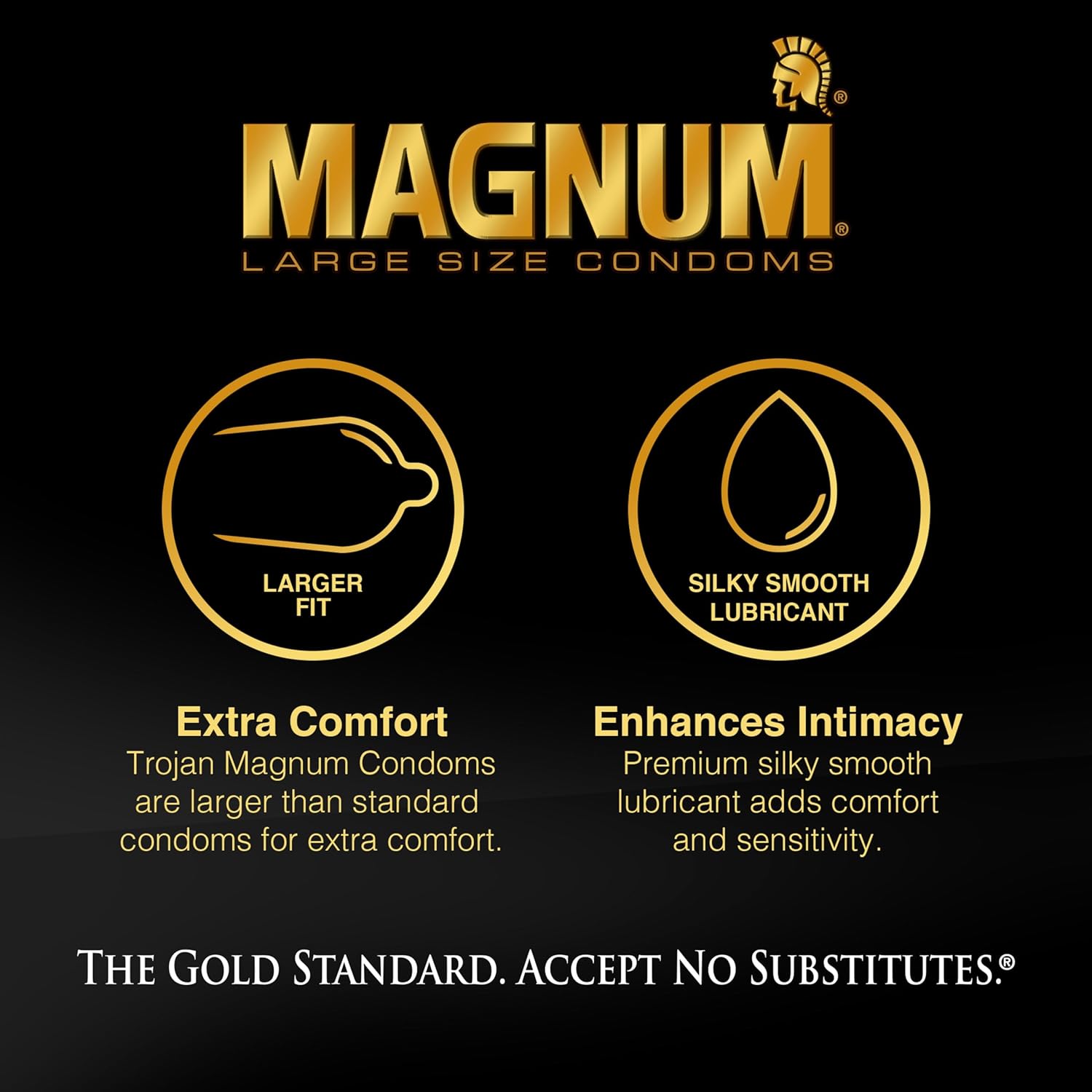 TROJAN Lubricated Magnum Condoms XL Large Size, 12 Count | Extra Large Condoms, Helps Reduce Risk of Pregnancy and STIs - Image 2