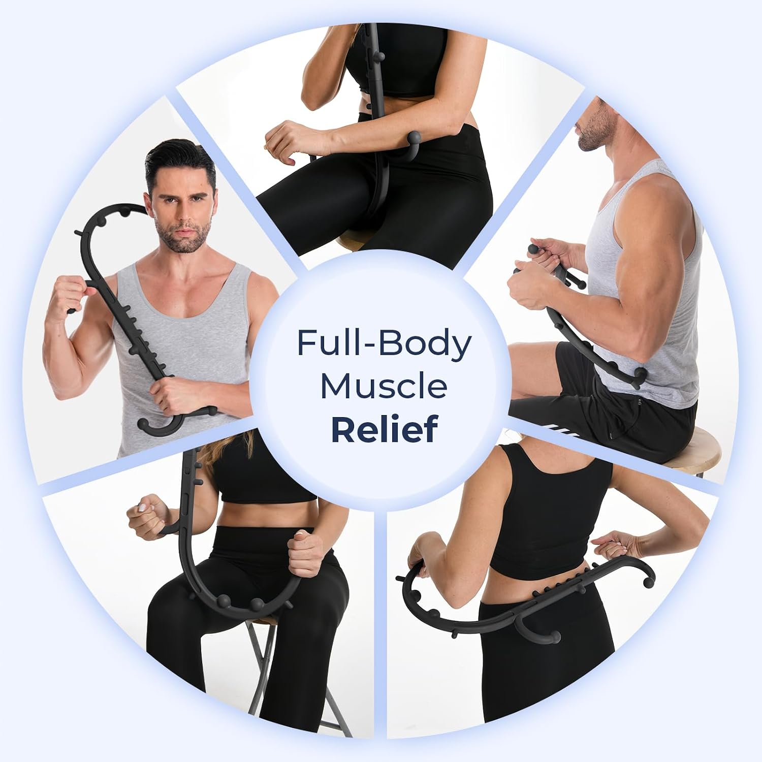 Ranarose Deep Tissue Back & Neck Massager for Body Muscle Pain Relief | Trigger Point Massage Tool for Full Body, Shoulders, Legs, Muscle Knot Remover, for Self-Massage, Pressure Point Massage Tool - Image 5