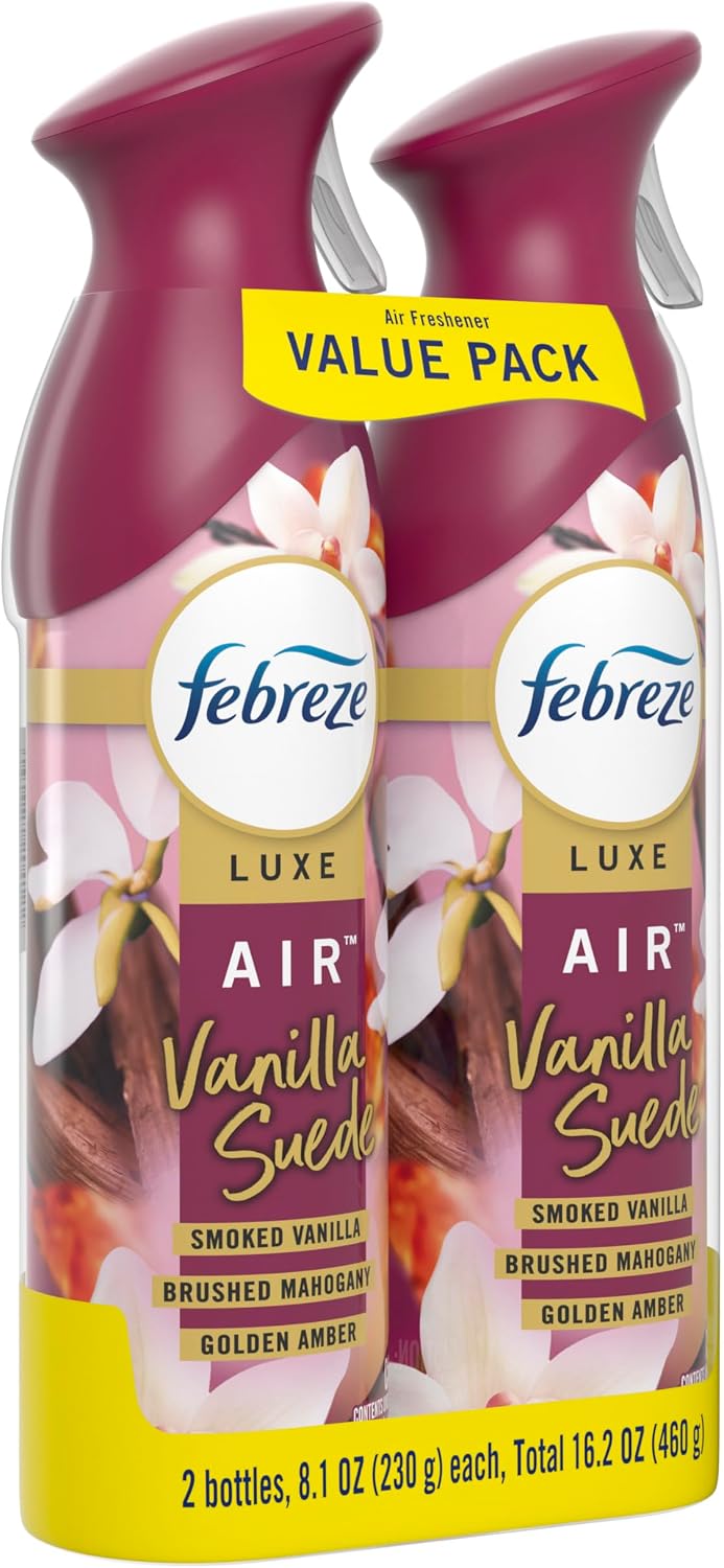 Febreze Air Mist, Air Freshener Spray, Odor Fighting Room Spray, Deodorizer for Home Bathroom Kitchen Office Apartment Dorm Room Classroom, Vanilla Suede, 8.1oz, 2ct - Image 11