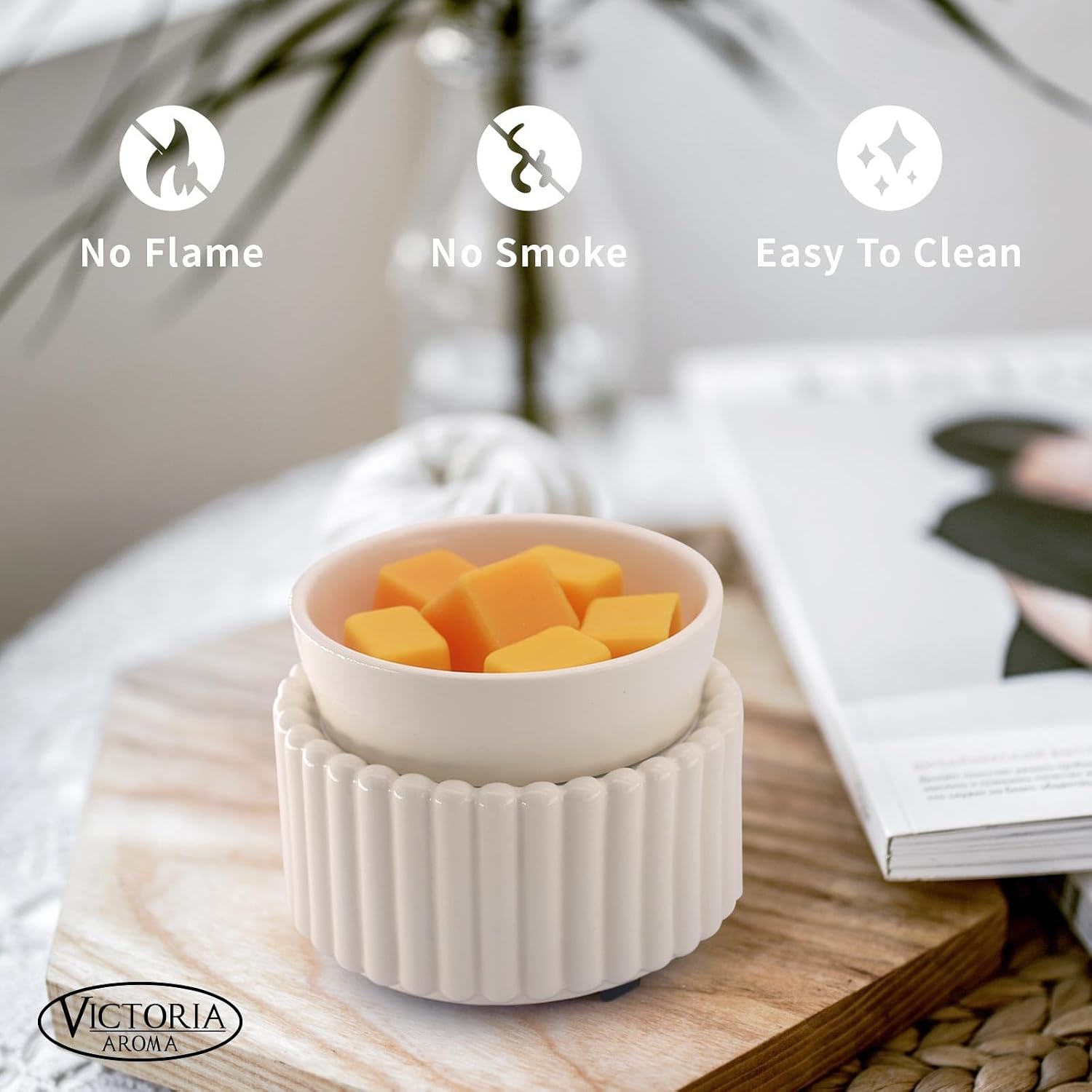VICTORIA AROMA Ceramic Wax Melt Warmer 3-in-1 Candle Wax Warmer for Scented Wax Melter Electric Fragrance Wax Burner for Home Office Bedroom Gift & Decor… - Image 3