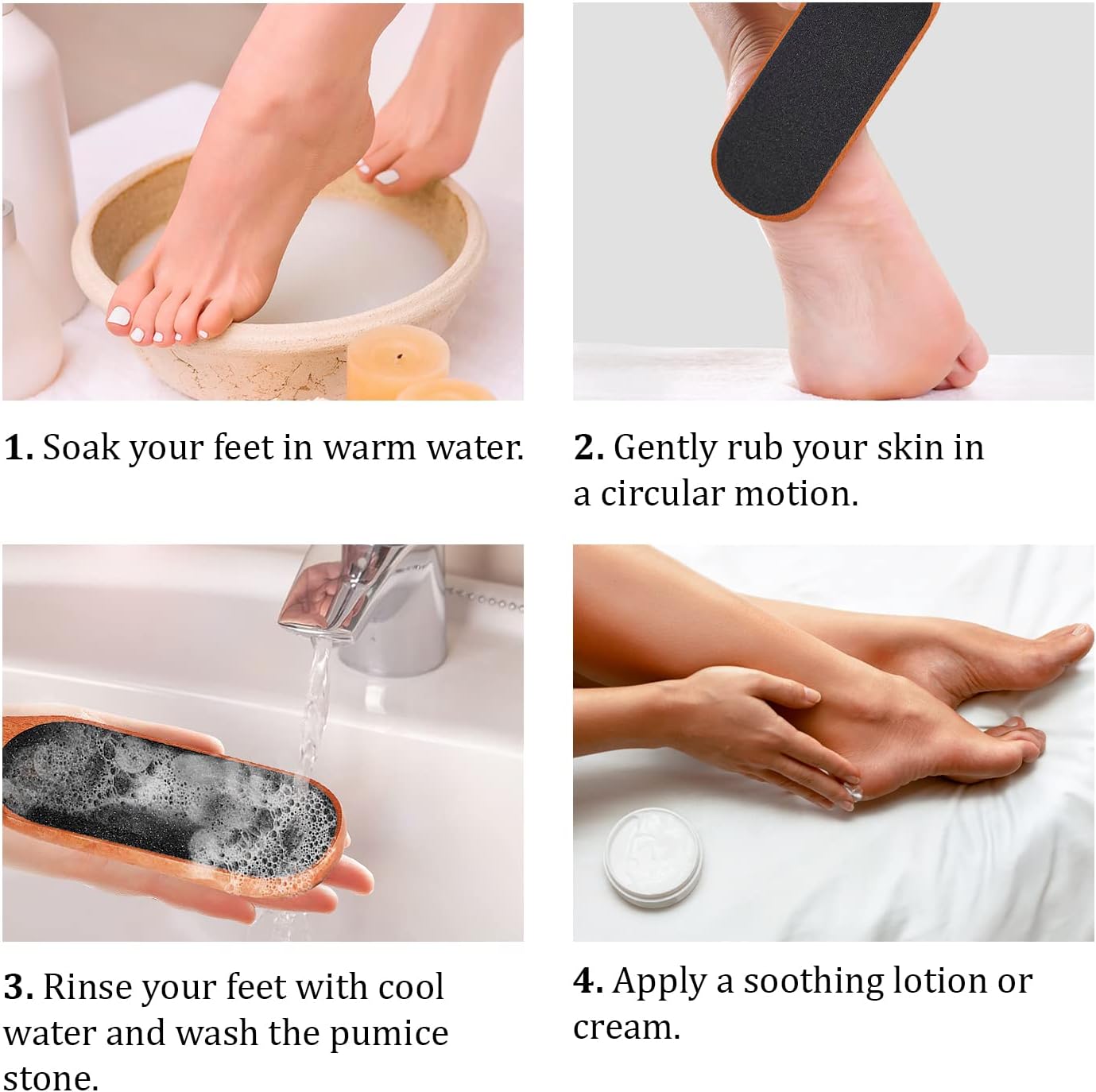 Pumice Stone Foot File - Wooden Pedicure Feet Scrubber with Handle for Callus, Dry, and Dead Skin Removal - Heel Scraper for Feet, Hands, and Body - Foot Filer for Use in Shower | Heel Scraper with Handle for Callus, Dry, and Dead Skin Removal - Feet, Hands, and Body - Foot Filer for Use in Shower - Image 4