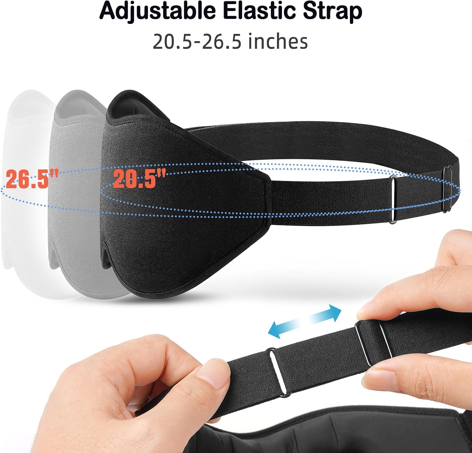 LitBear Sleep Mask for Side Sleeper Women Men, Eye Mask for Sleeping | Light Blocking 3D Contoured Sleeping Mask, Soft Breathable Sleep Eye Mask with Adjustable Elastic Strap for Travel, Black - Image 6