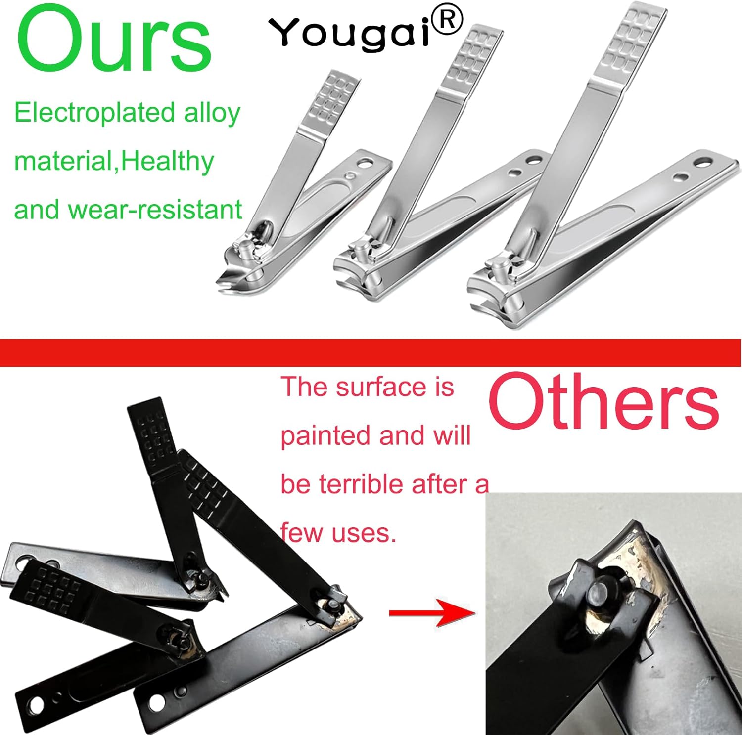 Yougai Manicure Set 18Pcs Stainless Steel Nail Clippers Set with Case Black | Professional Manicure Kit, Fingernail Toenail Cutters for Men & Women, Pedicure Kit Foot Care, Gift for Family & Friends - Image 5