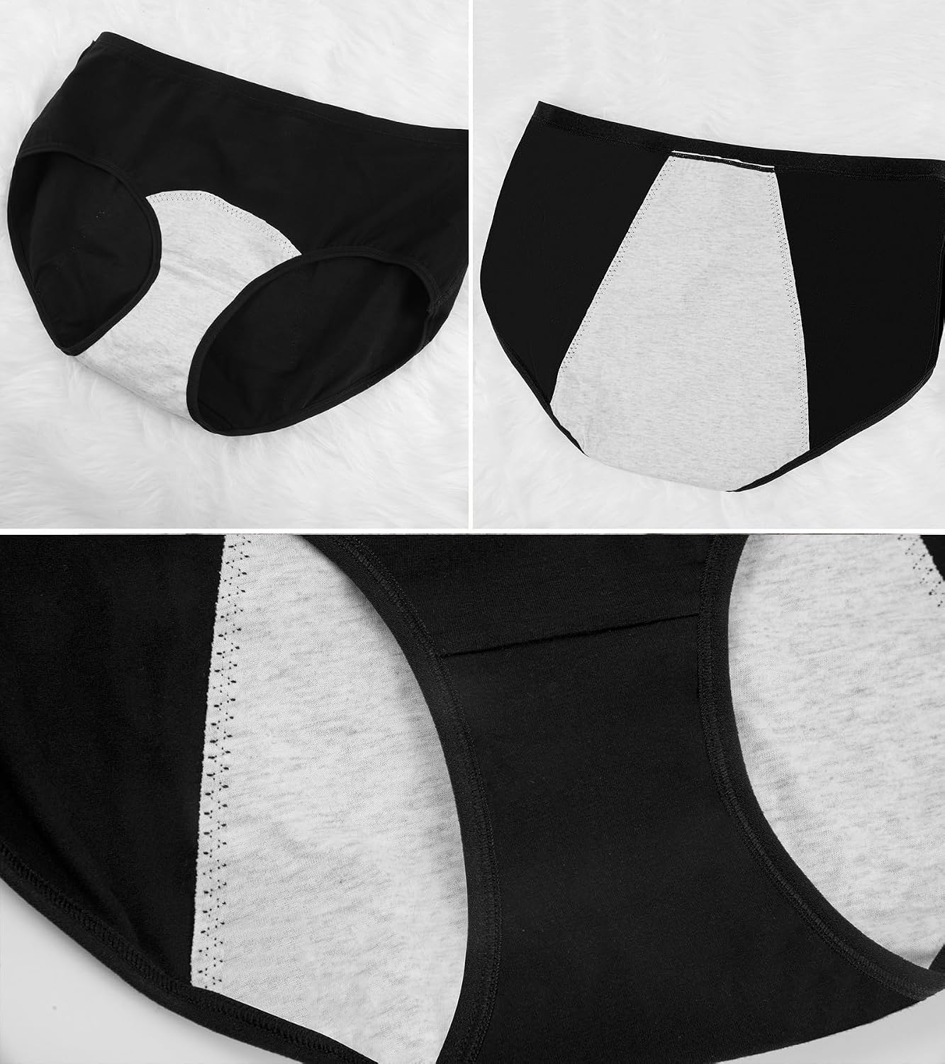 JojoQueen Period Underwear for Women Menstrual Panties Cotton Postpartum Easy Clean Teens Brief - Image 6