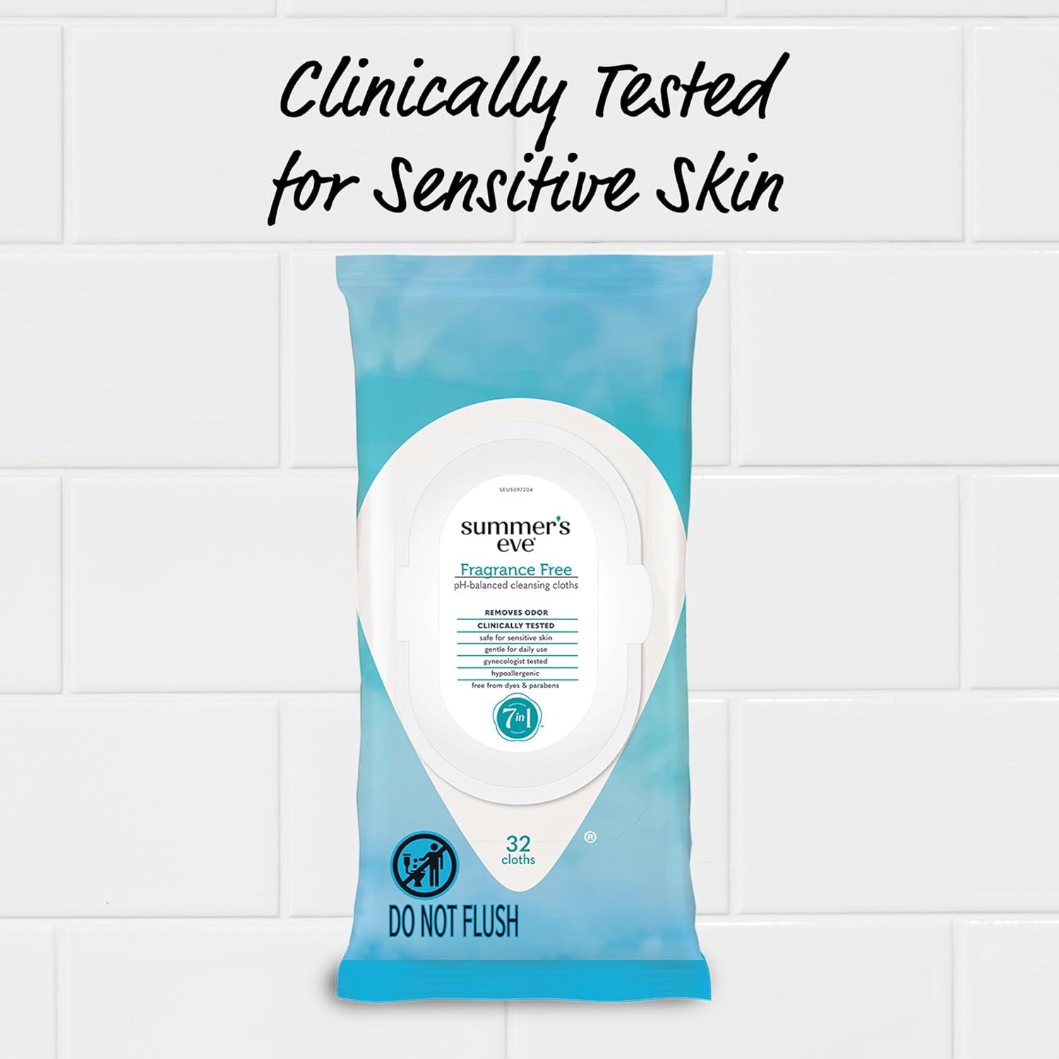Summer's Eve Fragrance-Free Feminine Wipes, Gentle pH-Balanced Micellar Water Based Formula Helps Control Vaginal Odor, Resealable Pack, 32 Wipes - Image 6