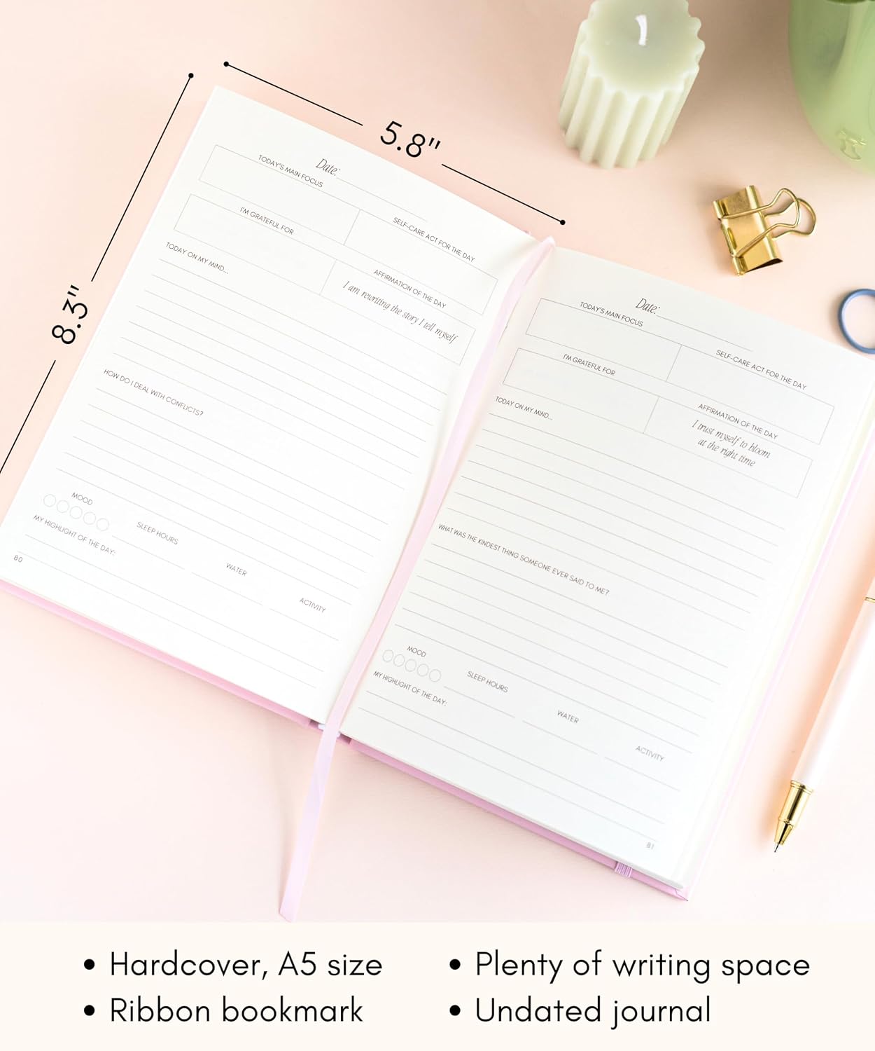 Lamare Self Care Journal for Women – Guided Self Love Workbook for Women | Nurture Your Well-Being | Mental Health Journal and Wellness Planner for Mindful Living - Womens Self Care Gifts - Image 6