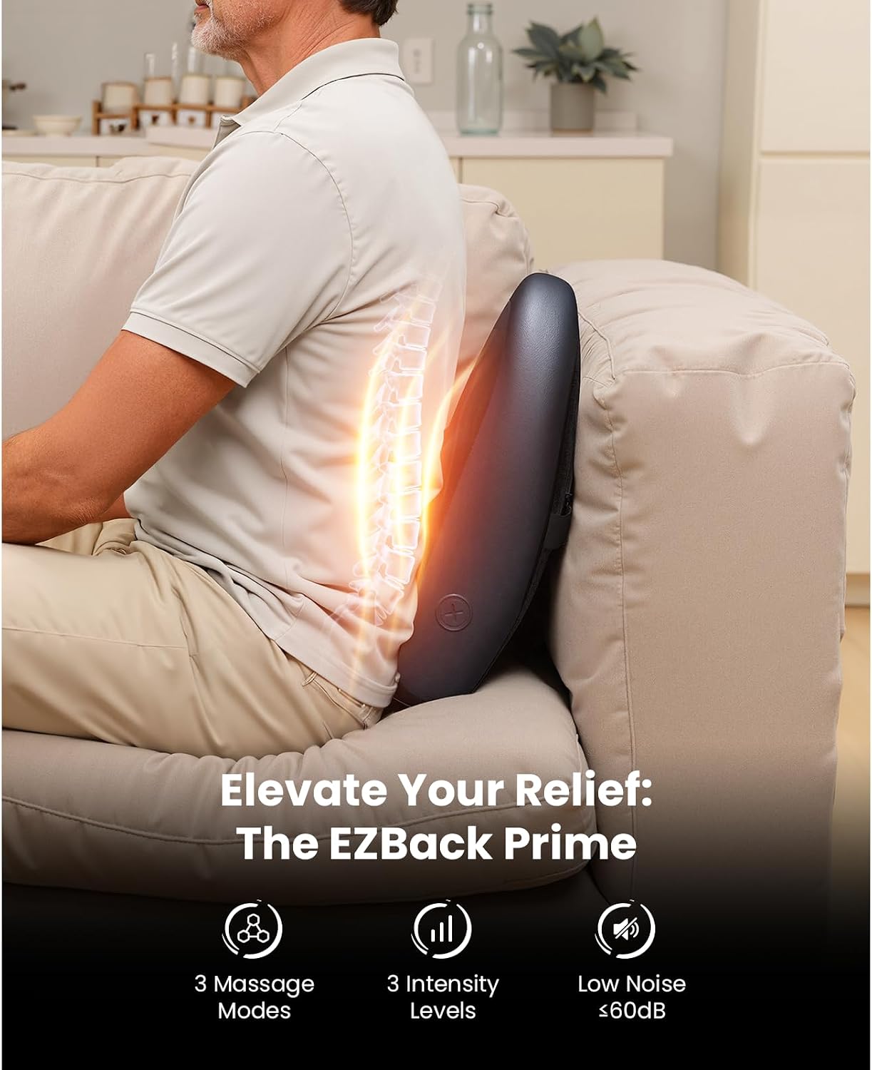 BOB AND BRAD Back Massager for Pain Relief Deep Tissue FSA-HSA Eligible | EZBack Prime, Shiatsu Kneading Back, Neck & Shoulder Massager with Heat, Corded Electric, Office Home, Gift for Women and Men - Image 2