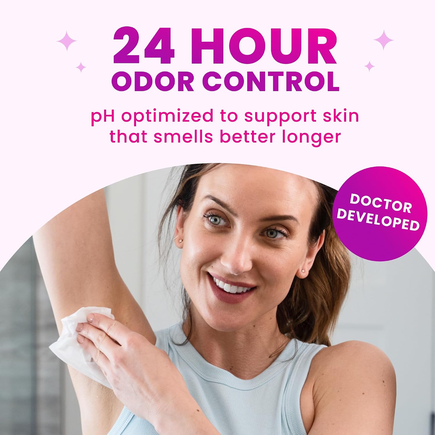 Lume Acidified Deodorant Wipes - 15 ct, 3 pk (Soft Powder) | 24-Hour Odor Control, Aluminum & Baking Soda Free, Flushable Whole-Body Deodorant Wipes for Women - Image 2